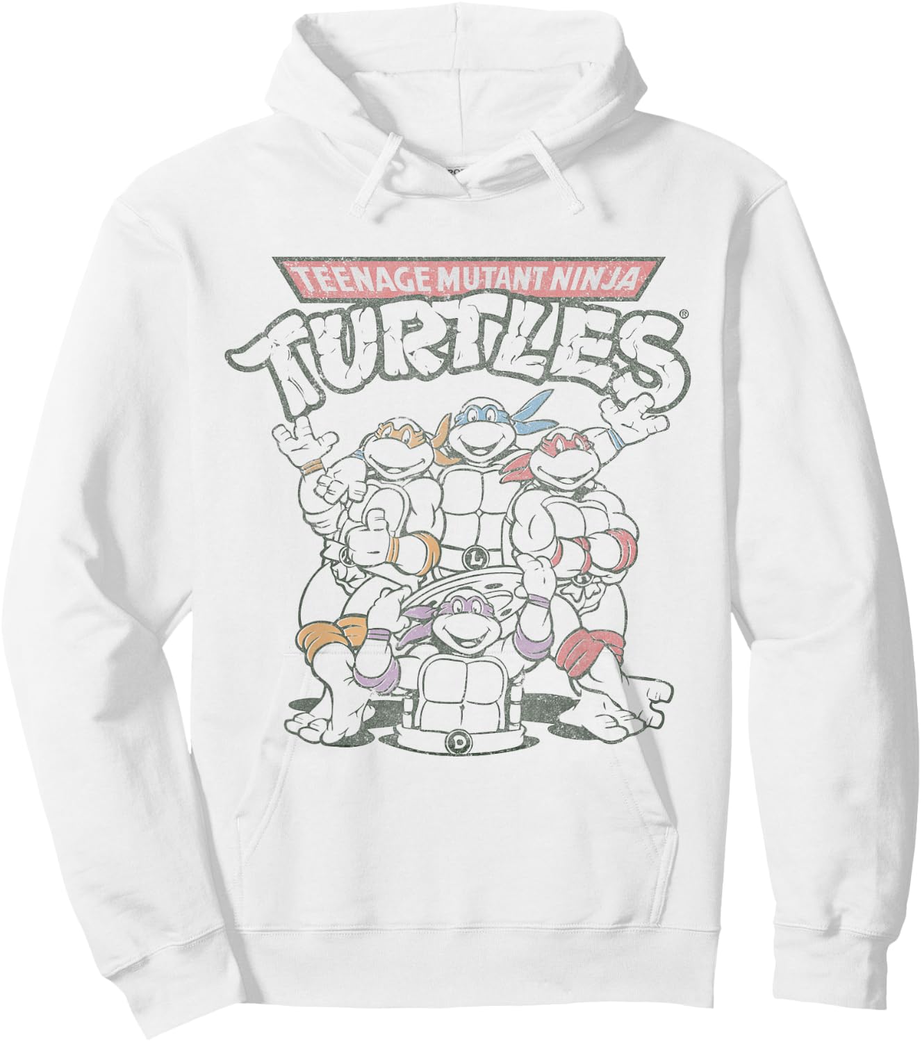 Retro TMNT Group Limited Color Hoodie - Hoodie | White