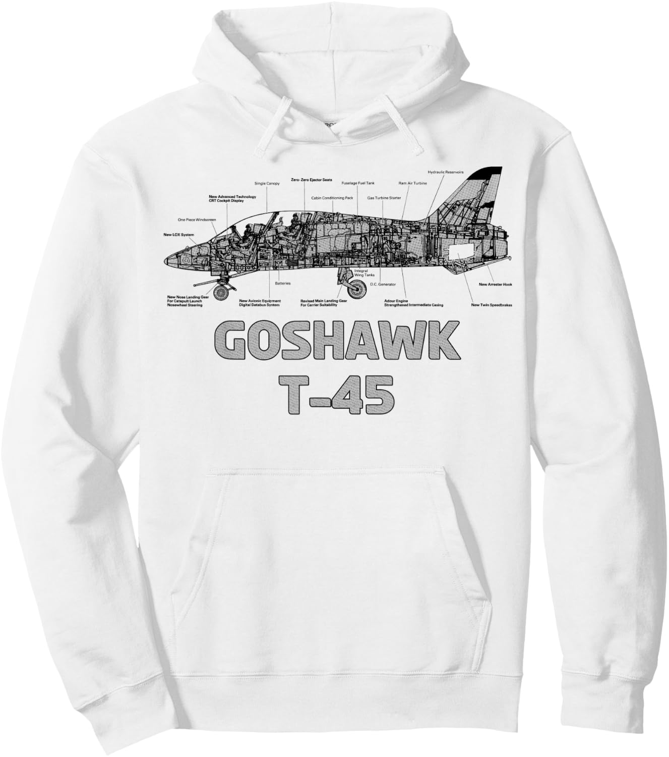 Goshawk T-45 Military Trainer Jet Aircraft Hoodie - Hoodie | White