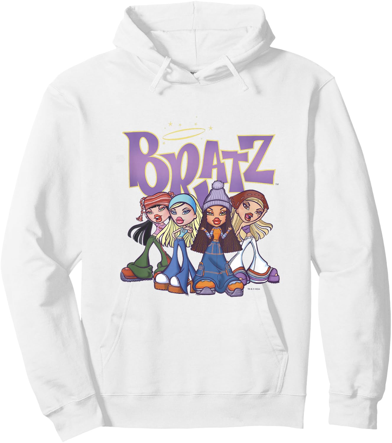 Bratz Classic Crew BFFs Vintage Group Shot Hoodie - Hoodie | White