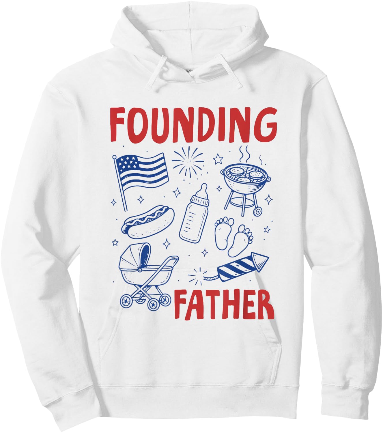 an All American Baby Pregnancy Announcement 4th of July Hoodie - Hoodie | White