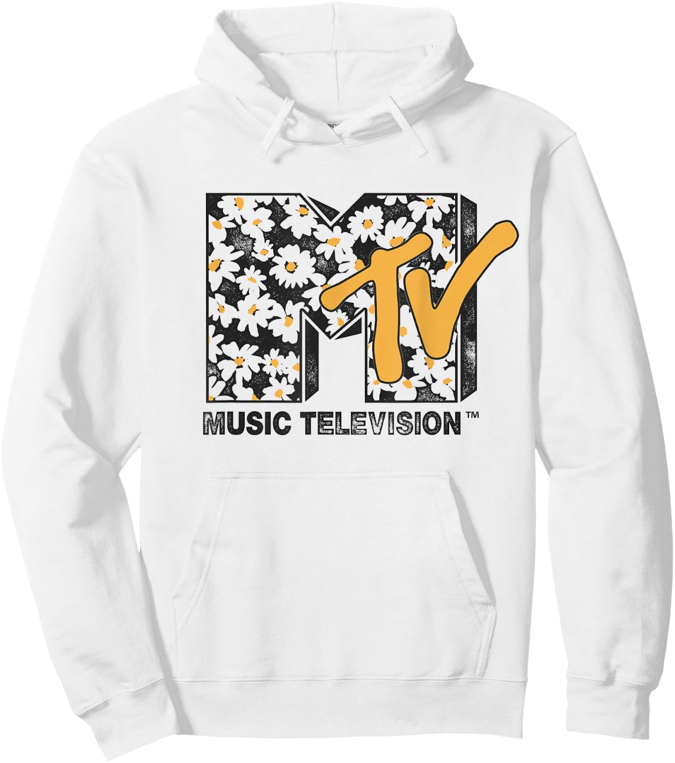 MTV Daisy Distressed Logo Hoodie - Hoodie | White