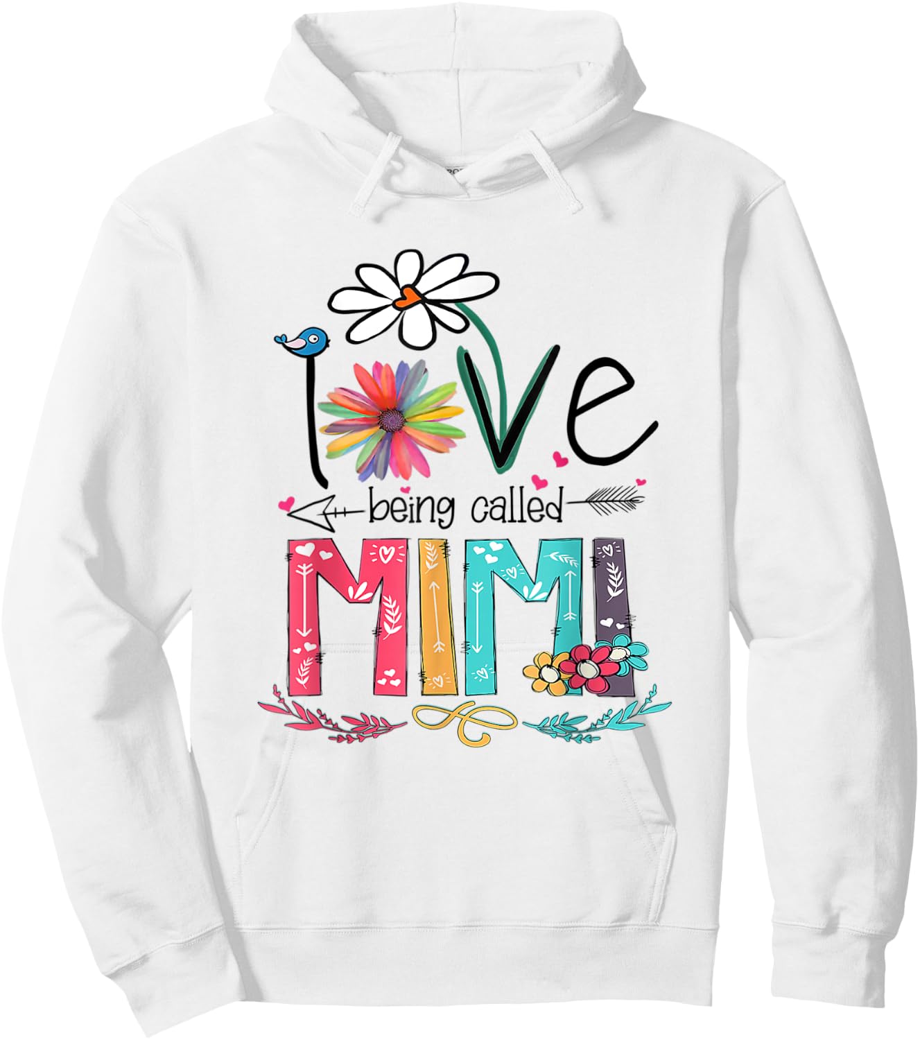 I Love Being Called Mimi Sunflower Hoodie - Hoodie | White