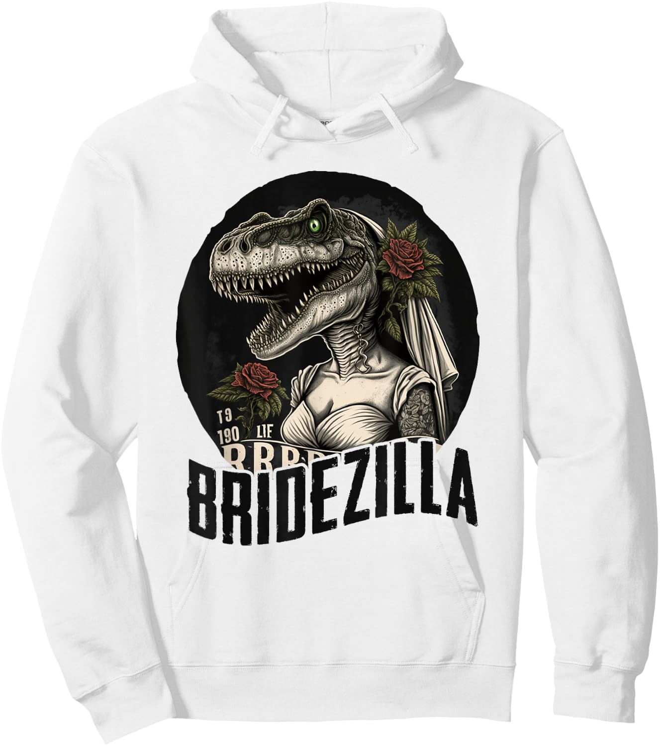 Funny T-Rex Bride Design, BrideZilla Hoodie - Hoodie | White