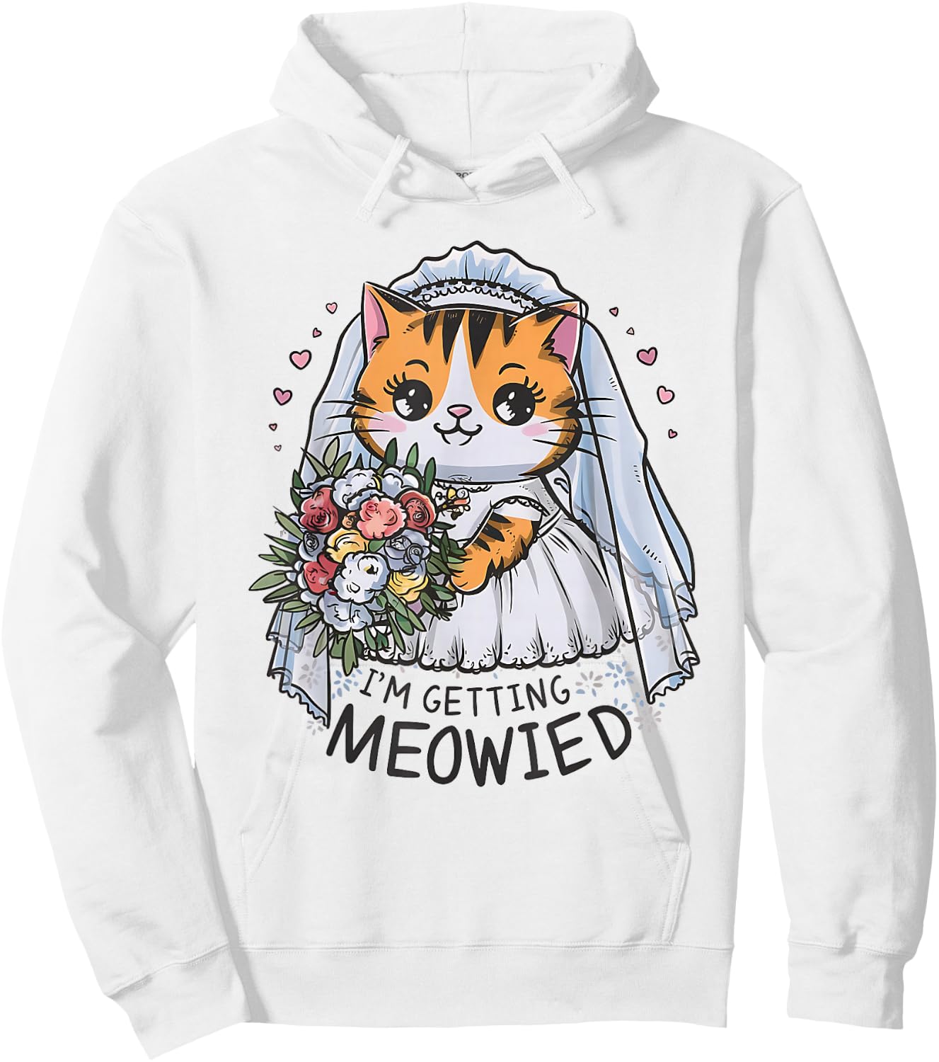 I'm Getting Meowied Bachelorette Party Kawaii Cat Bridesmaid Hoodie - Hoodie | White