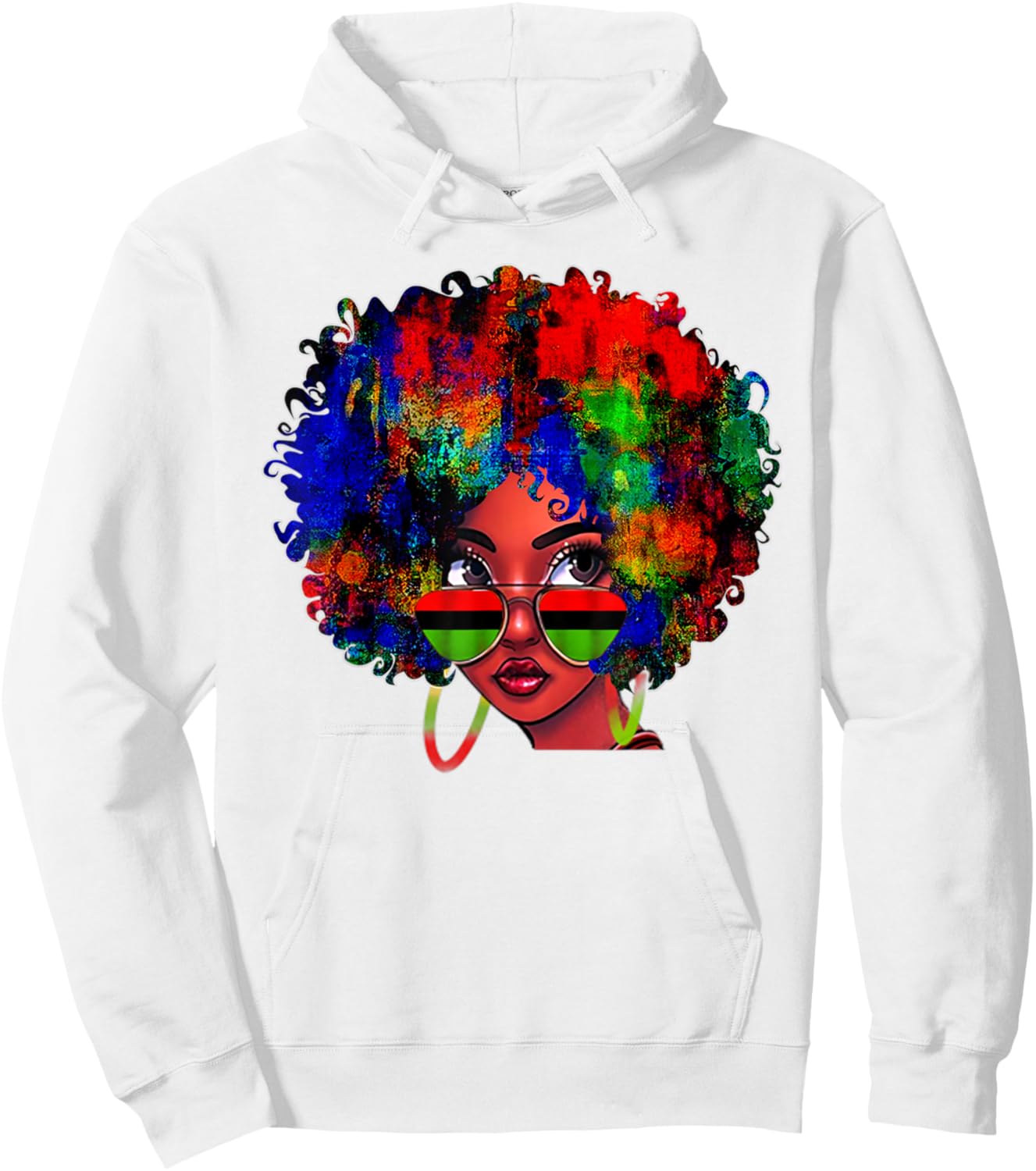 Black Queen Afro Beauty Melanin Black History Pride Art Hoodie - Hoodie | White