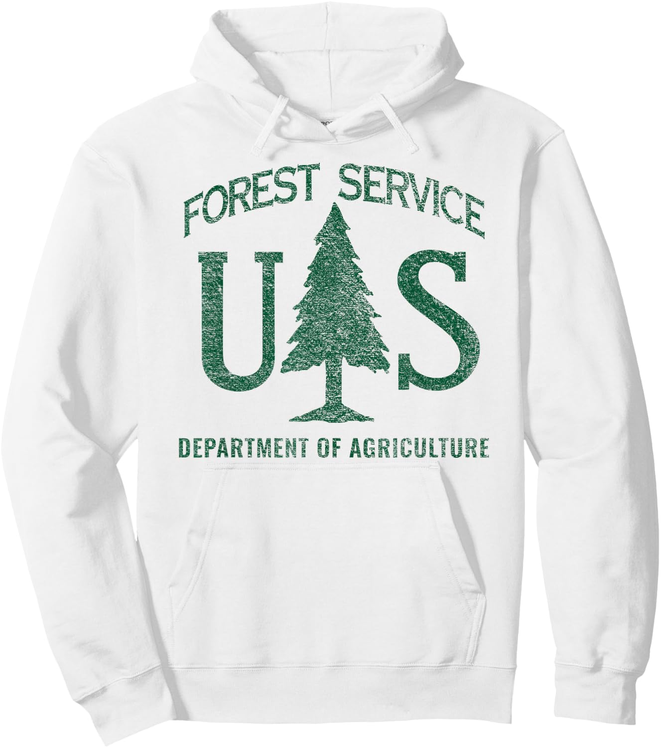 US Forest Service (Distressed Green) Hoodie - Hoodie | White