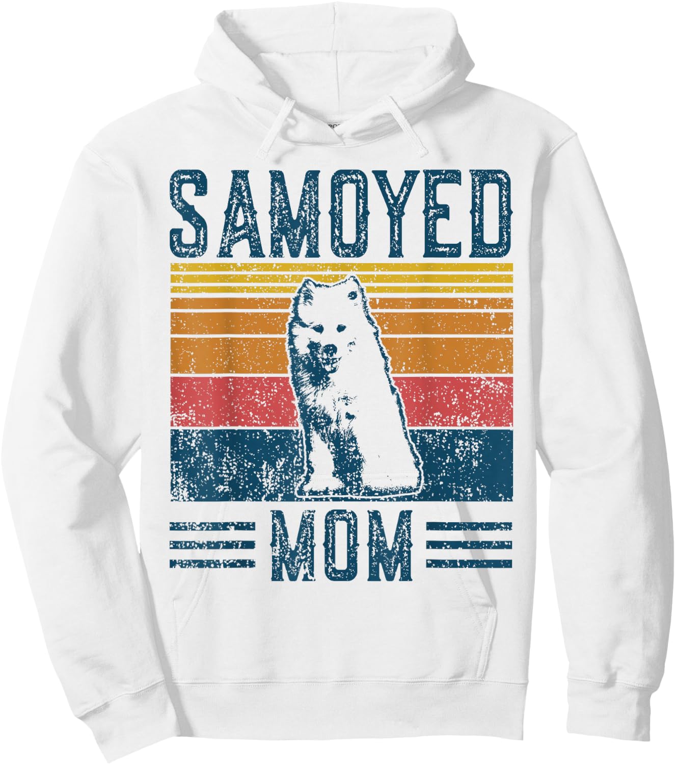 Dog Samoyed Mom - Vintage Samoyed Mom Hoodie - Hoodie | White
