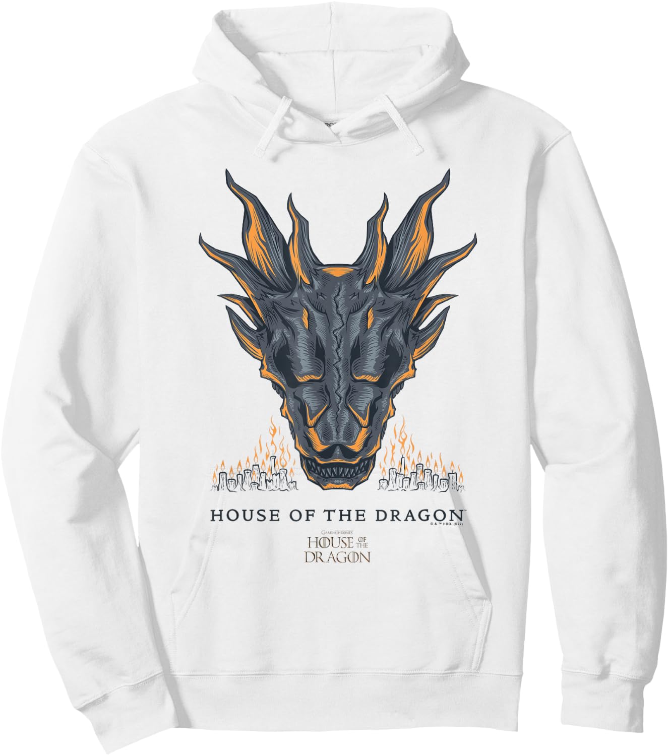 House of the Dragon Skull City Fire Hoodie - Hoodie | White