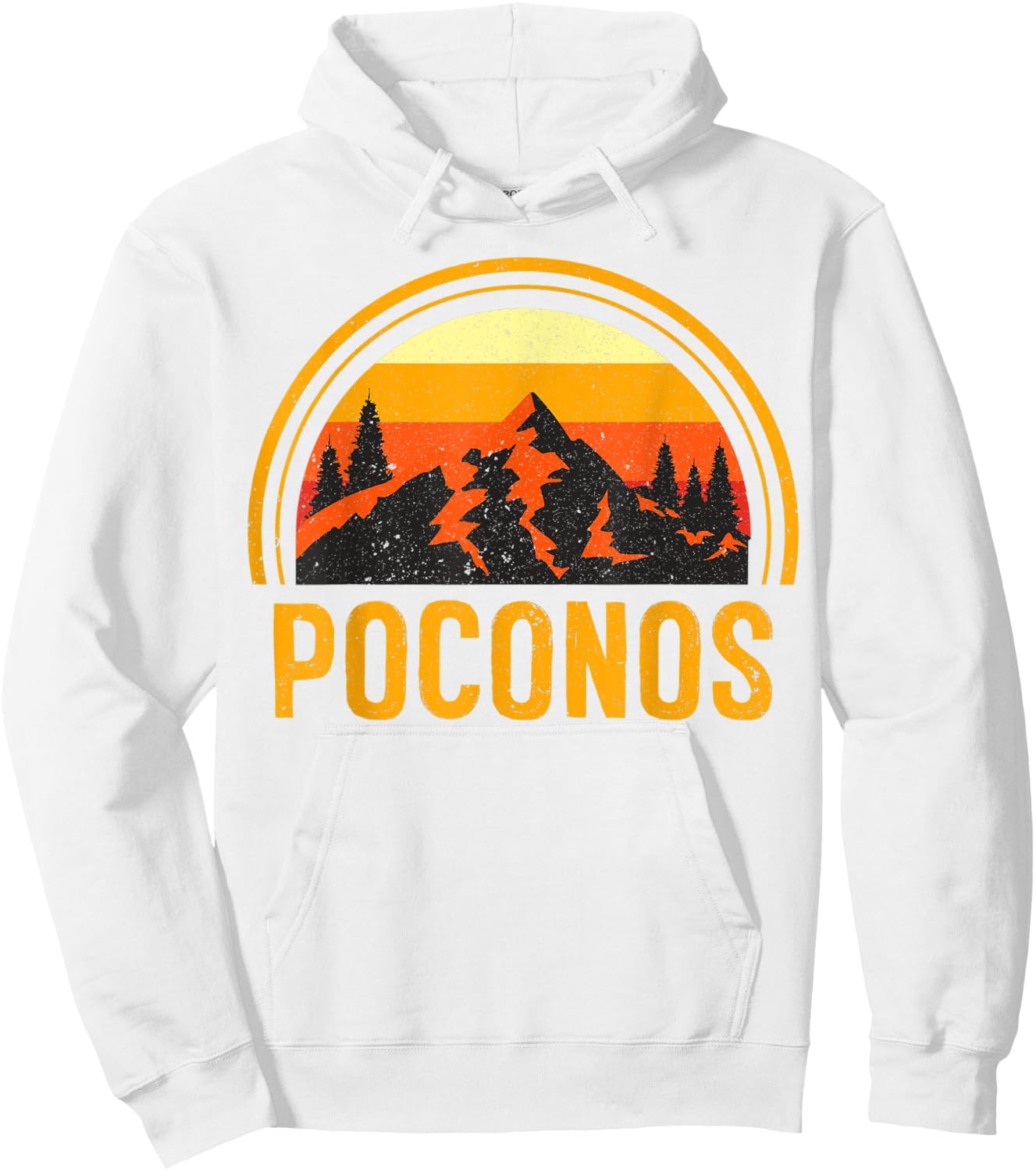 Poconos Pennsylvania PA Mountains Hiking Souvenir Vintage Hoodie - Hoodie | White