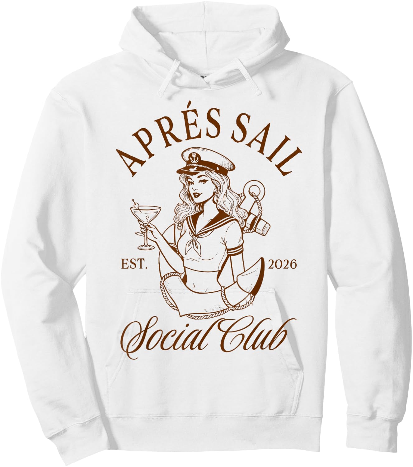 Girls Trip Fishing Lover Apres Sail Social Club Est. 2026 Hoodie - Hoodie | White