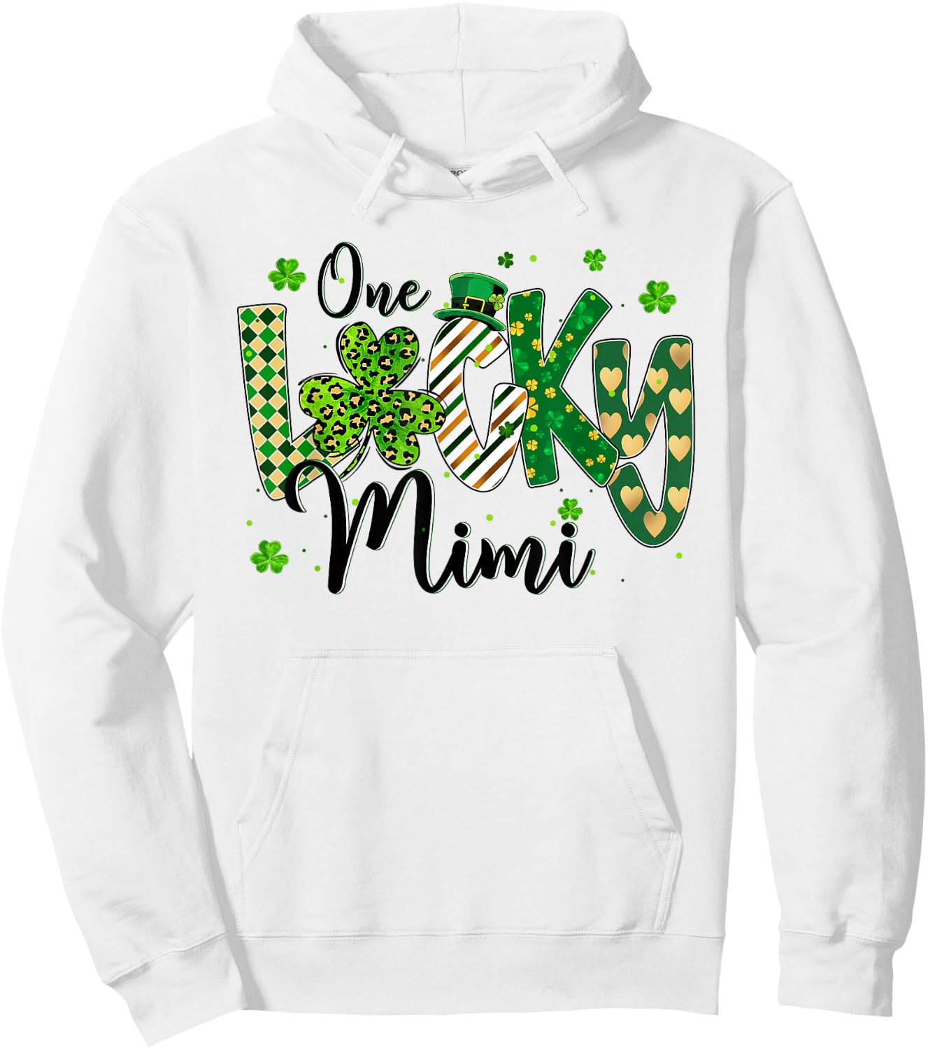 Shamrock One Lucky Mimi St. Patrick's Day Mother Mom Hoodie - Hoodie | White