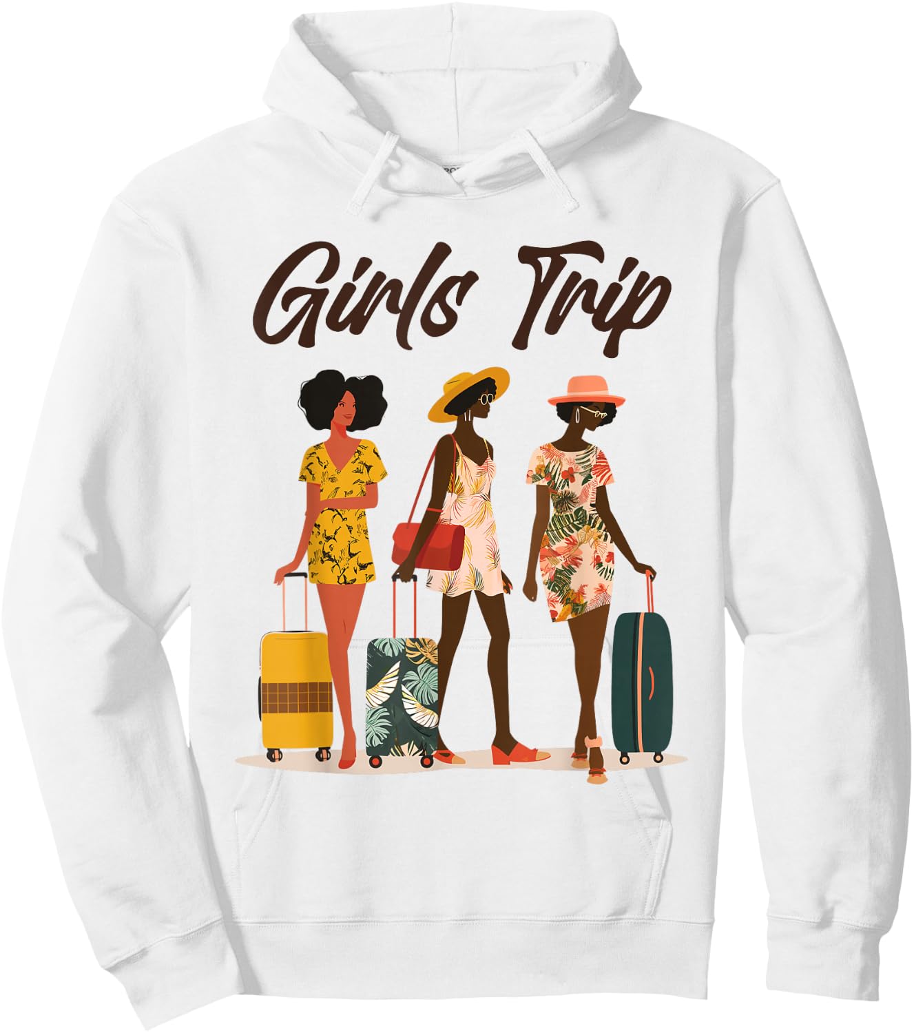 Black Women Girls Trip Afro Queen Melanin African American Hoodie - Hoodie | White