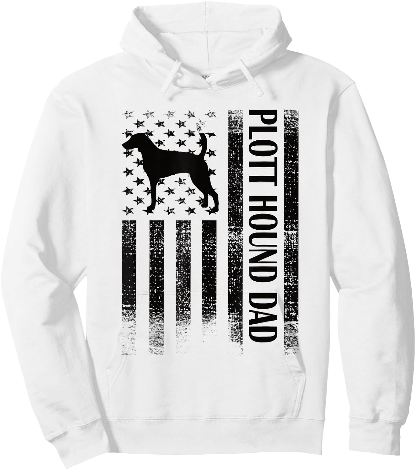 Plott Hound Dad US Flag Plott Hound Owner Hoodie - Hoodie | White