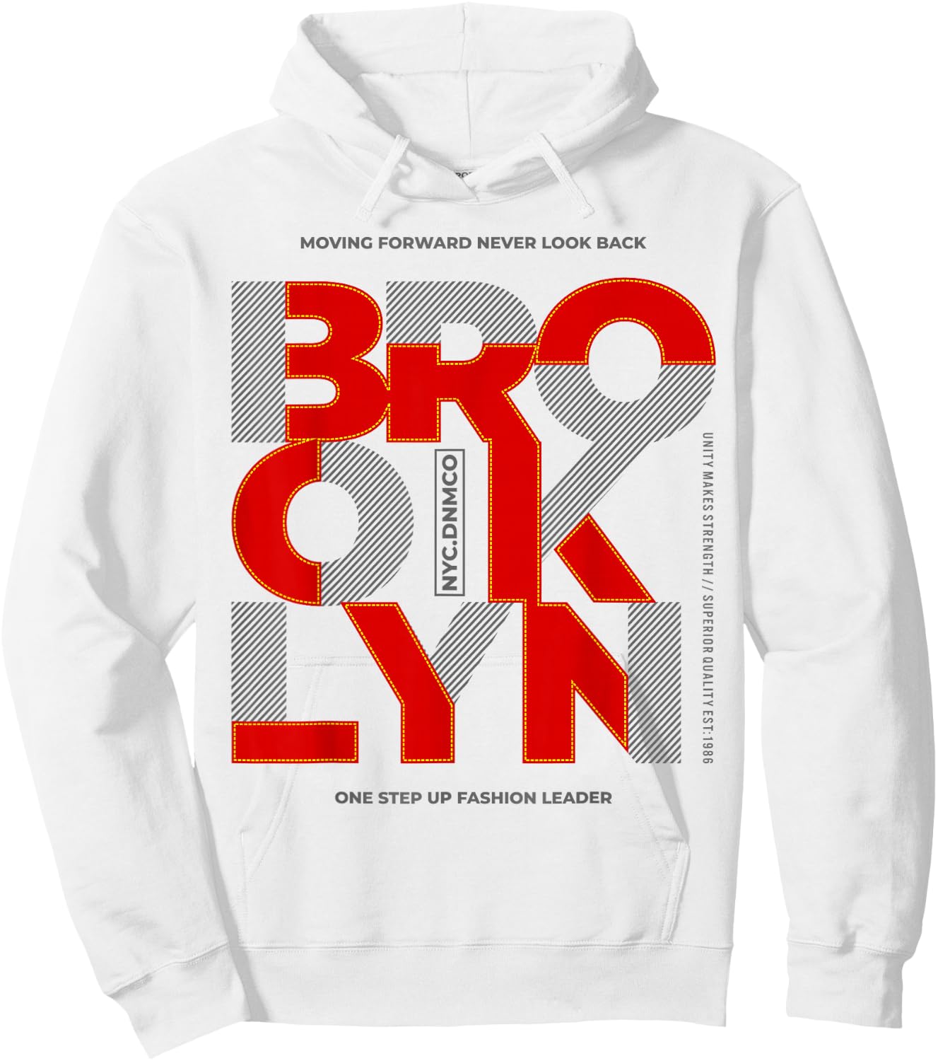 Brooklyn Moving Forward Never Look Back Hoodie - Hoodie | White