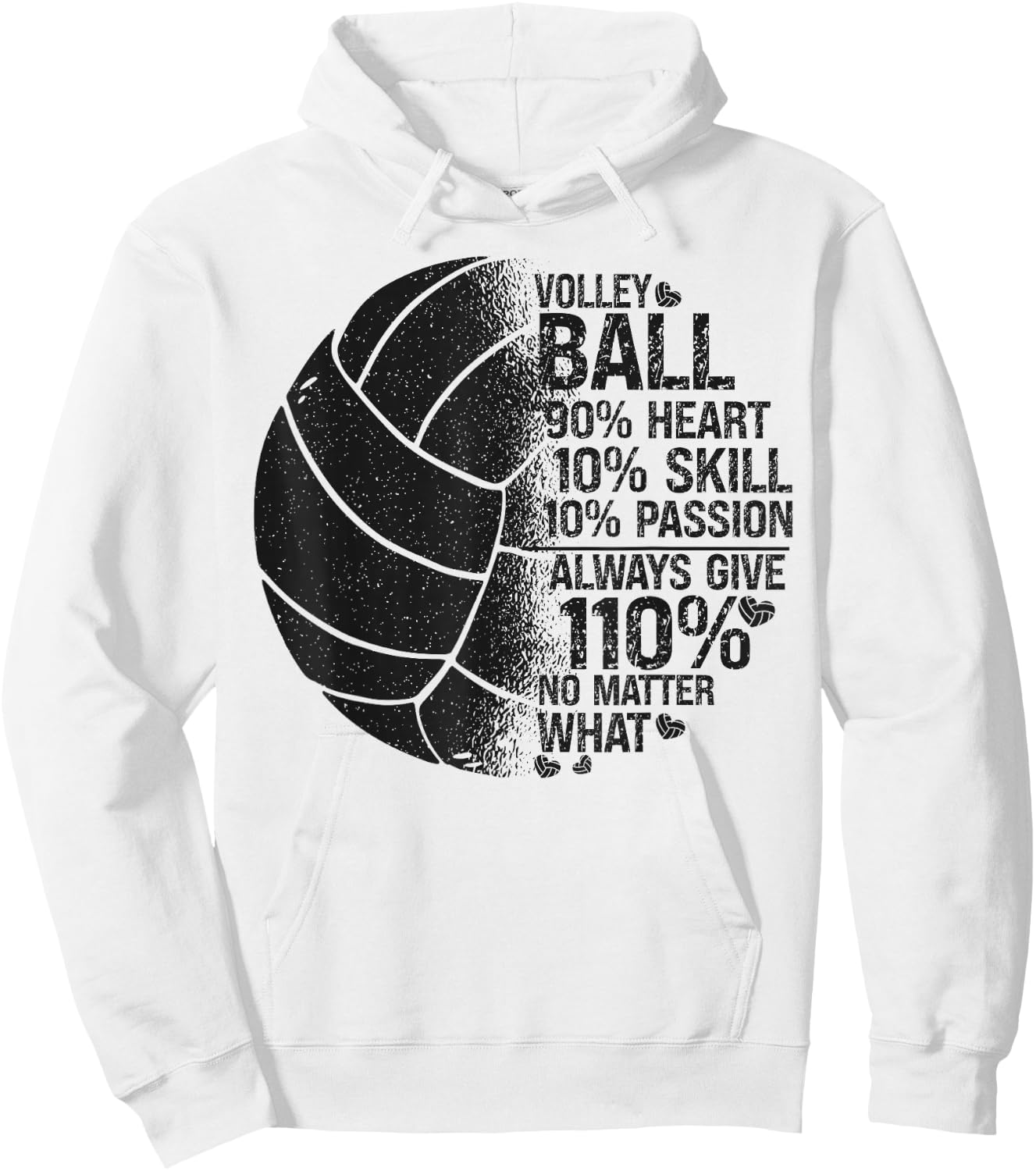 Volleyball Player Team Volleyball 90% Heart 10% Skill 10% Hoodie - Hoodie | White