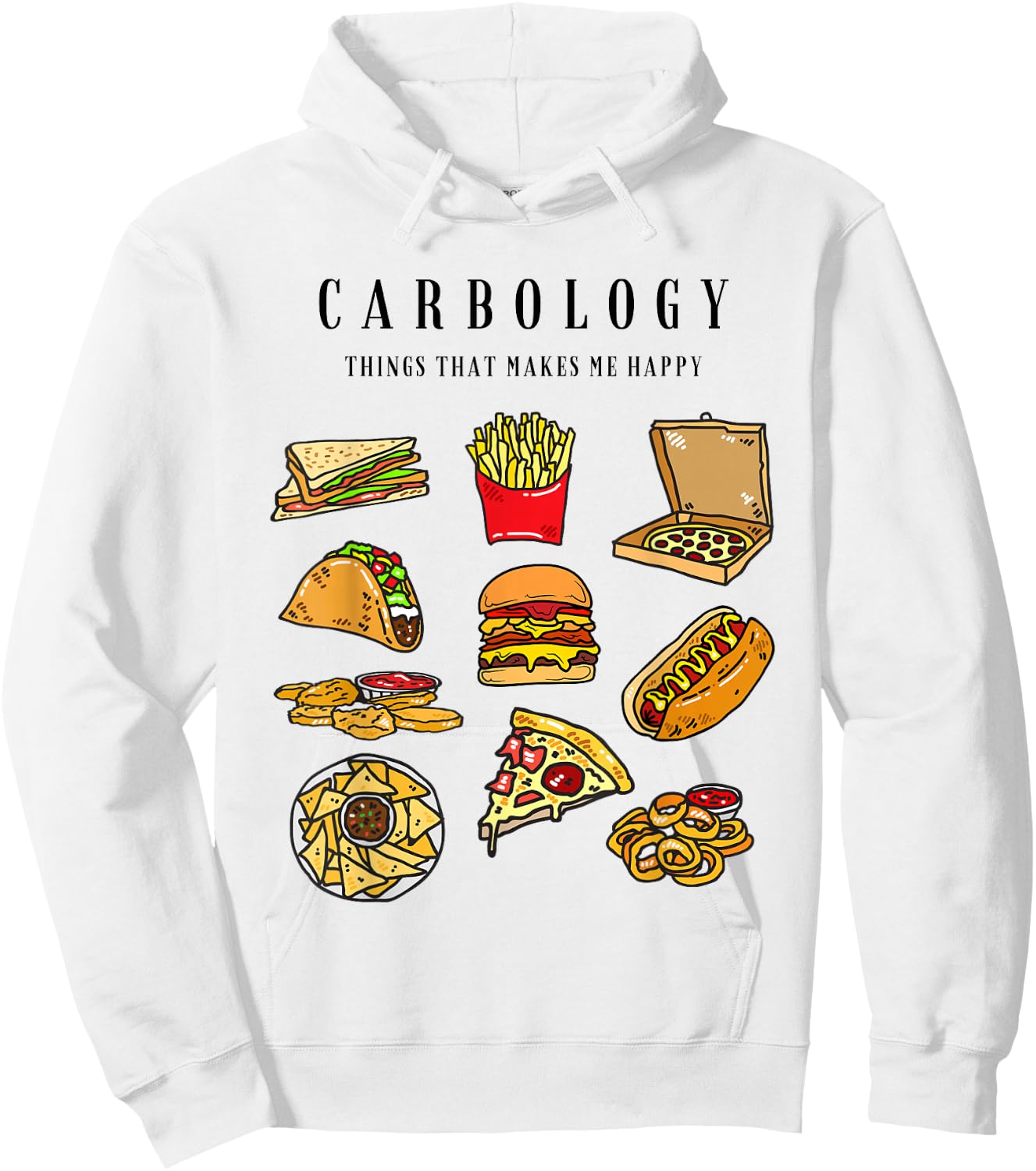 Carbology I love carbs funny vintage carbohydrates gift Hoodie - Hoodie | White