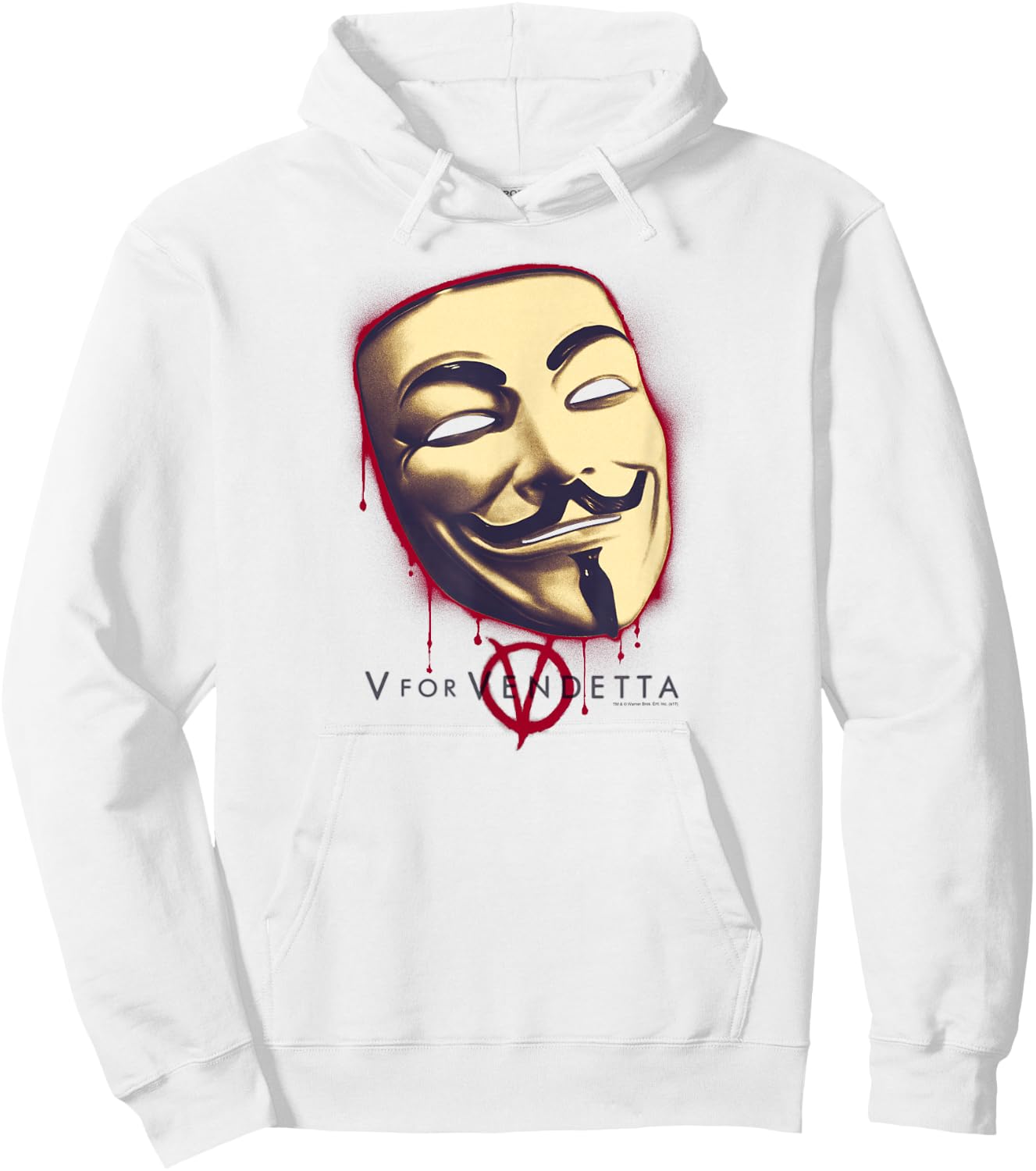 V for Vendetta Fawk's Mask Hoodie - Hoodie | White