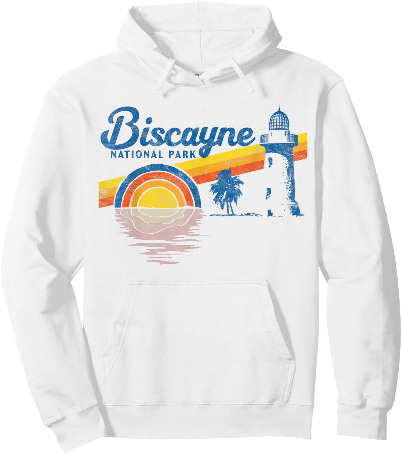 Vintage Biscayne National Park Retro 80's Hoodie - Hoodie | White