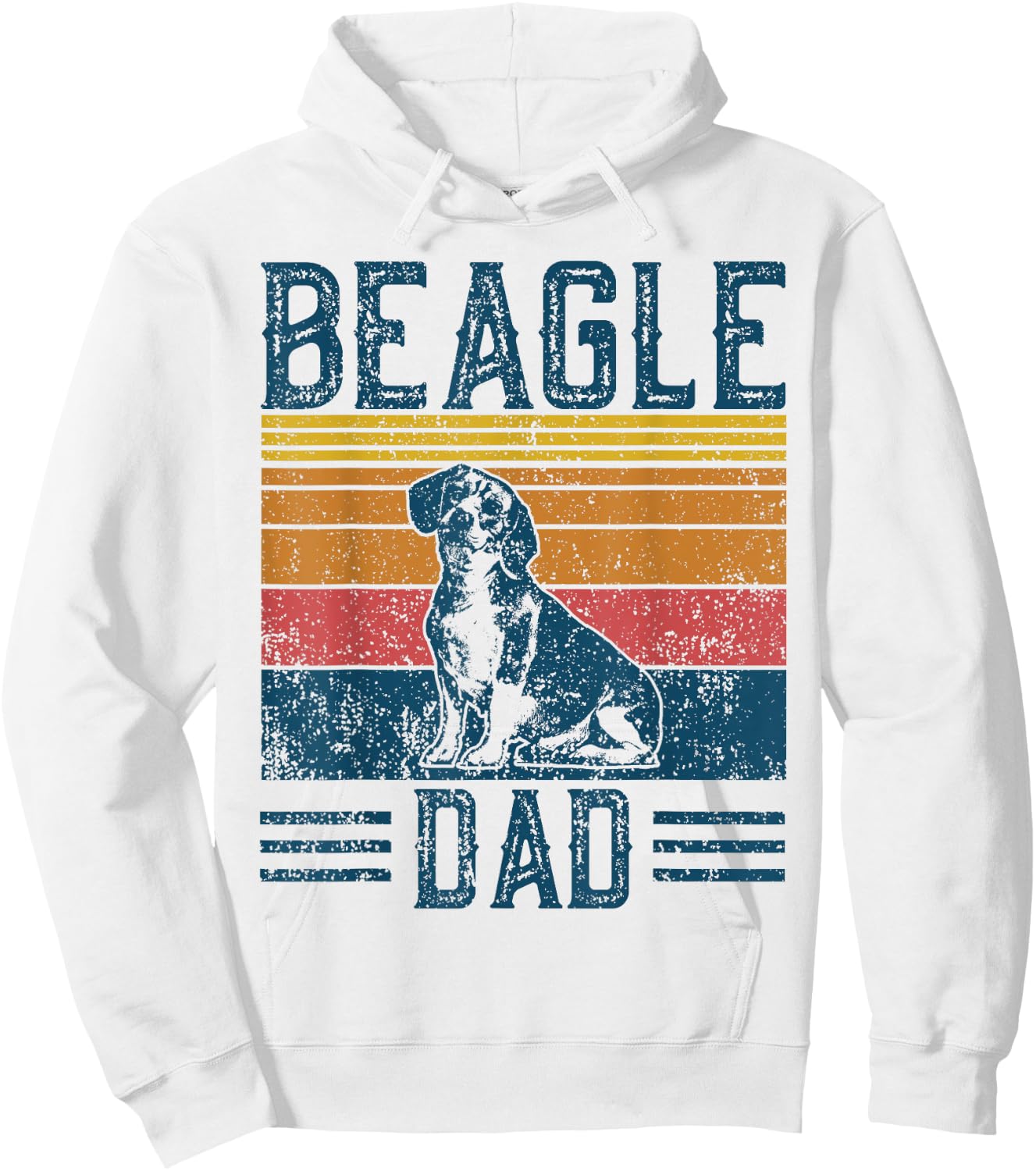 Dog Papa - Vintage Beagle Dad Women Hoodie - Hoodie | White