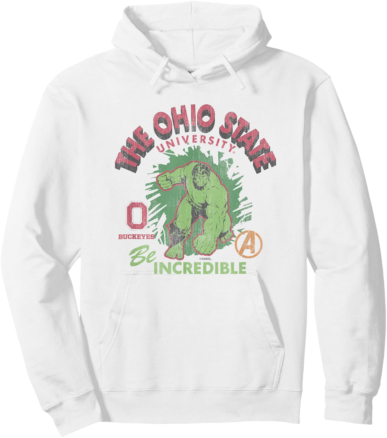 Ohio State Buckeyes Hulk Vintage Marvel Gray Hoodie - Hoodie | White
