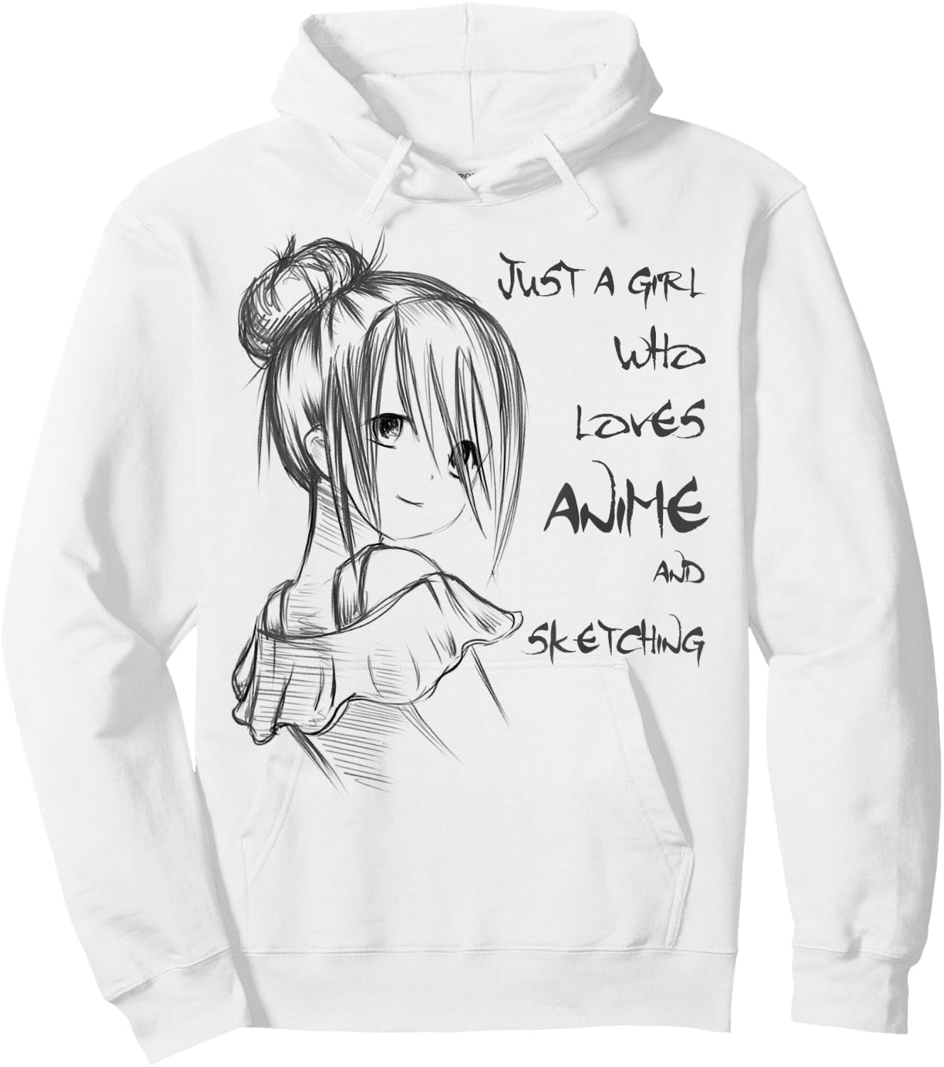 Anime Shirt Just A Girl Who Loves Anime And Sketching Hoodie - Hoodie | White