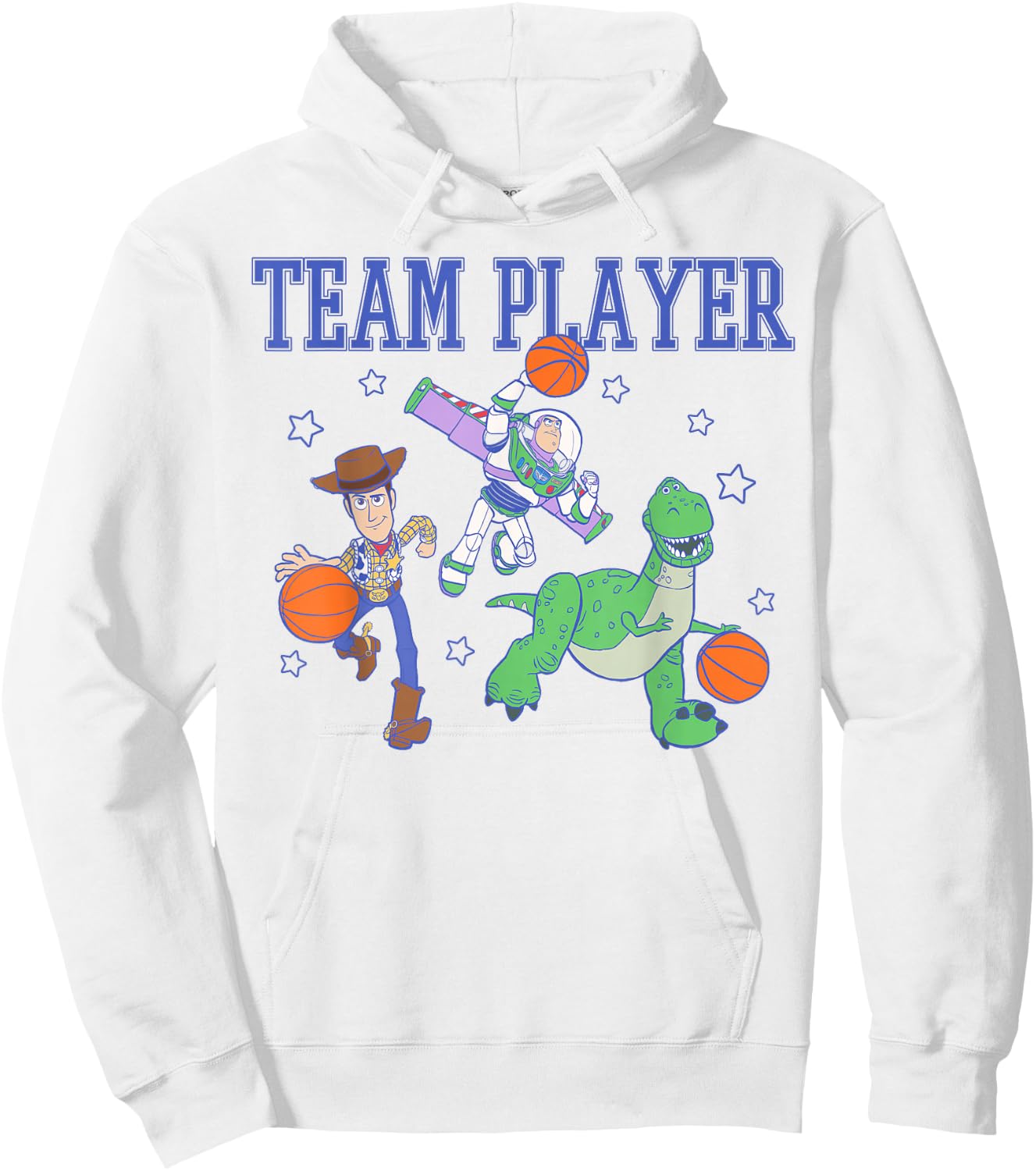 Disney Pixar Toy Story Team Player Woody Buzz Rex Basketball Hoodie - Hoodie | White