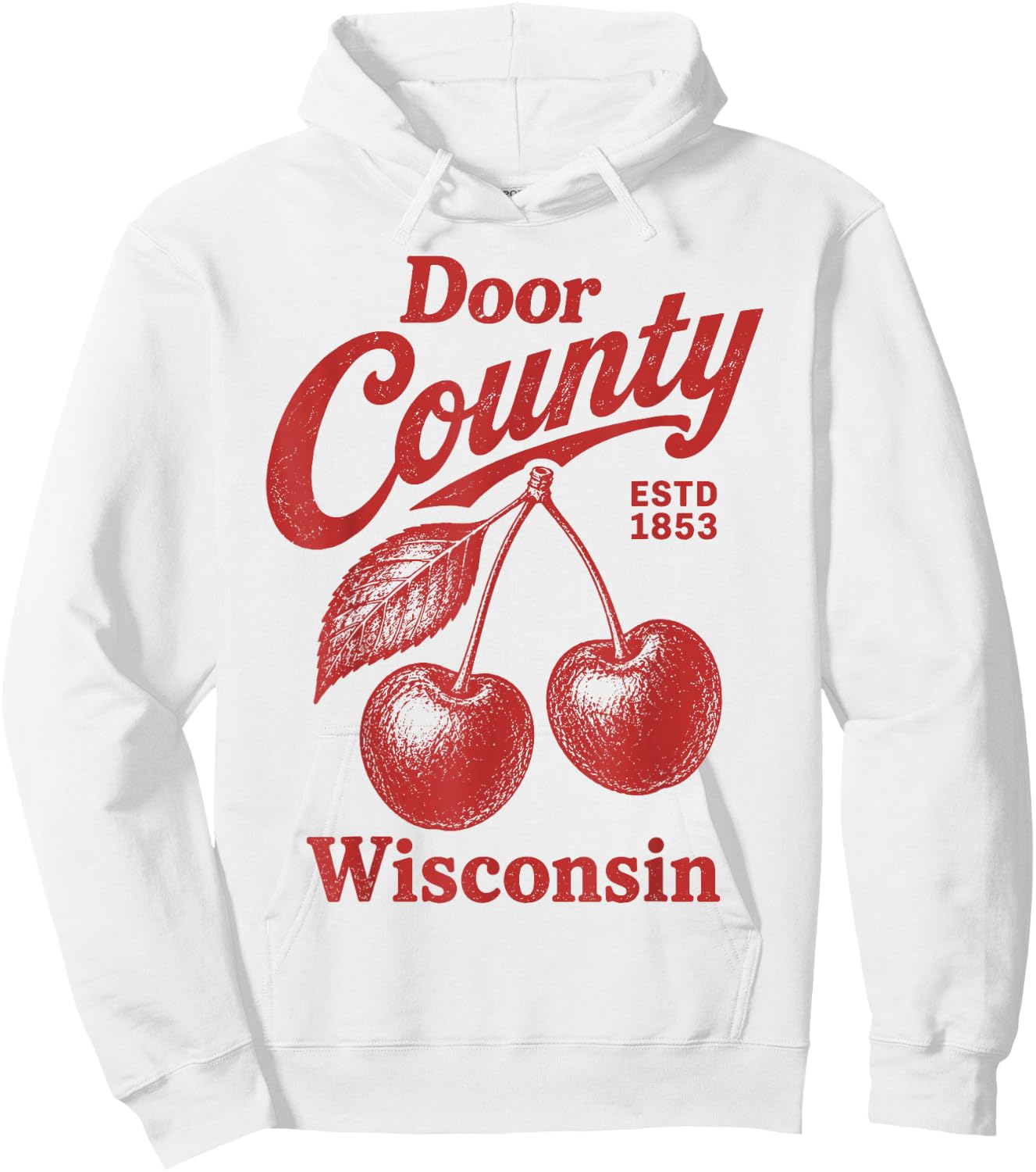 Door County Cherry Hoodie - Hoodie | White