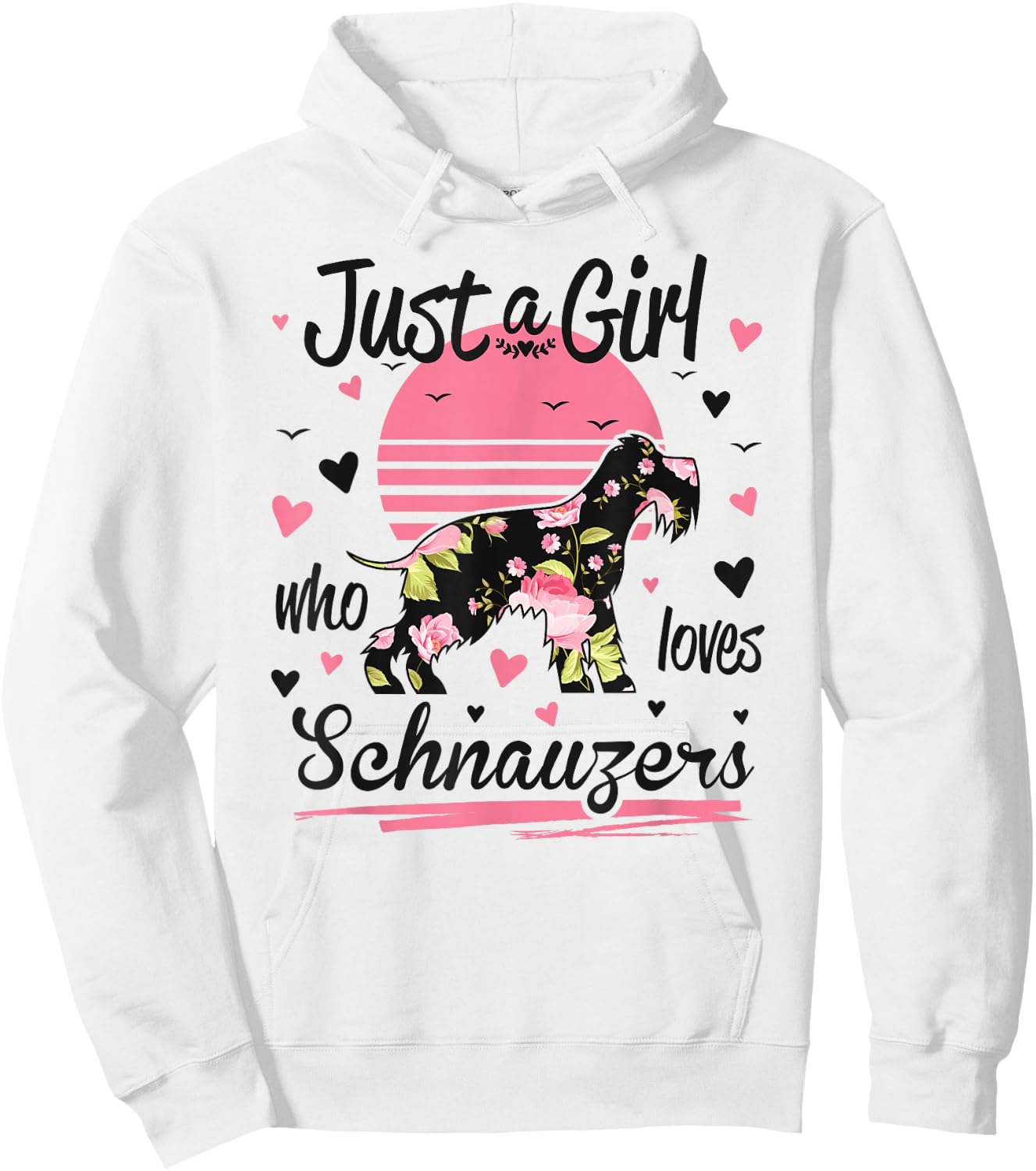 Schnauzer Design, Just A Girl Who Loves Schnauzers Hoodie - Hoodie | White