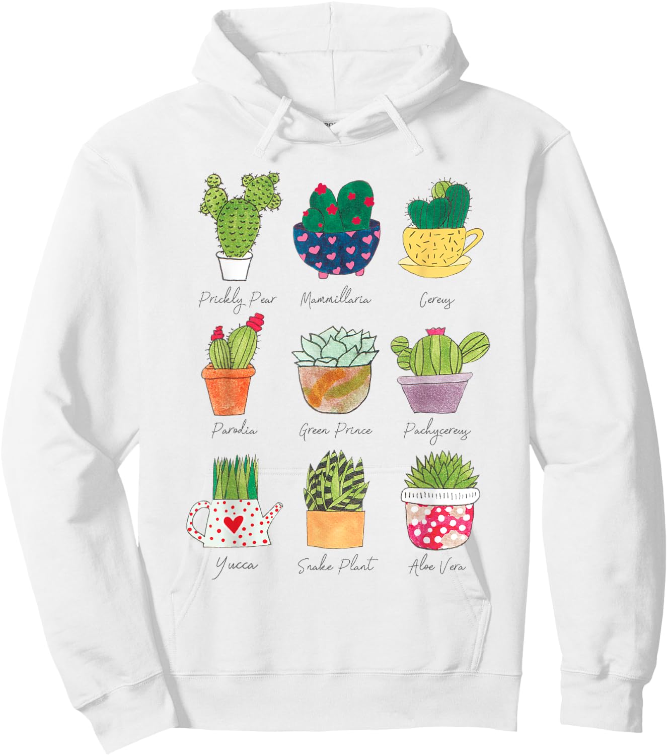Succulent Cactus Shirt Plant Lover Gardener Pothead Birthday Hoodie - Hoodie | White