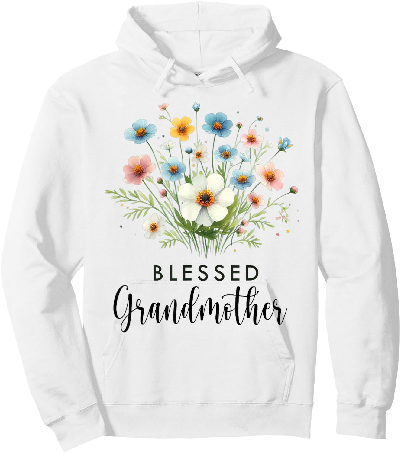 Blessed Grandmother Cute Floral Women For Nana Mother's Day Hoodie - Hoodie | White