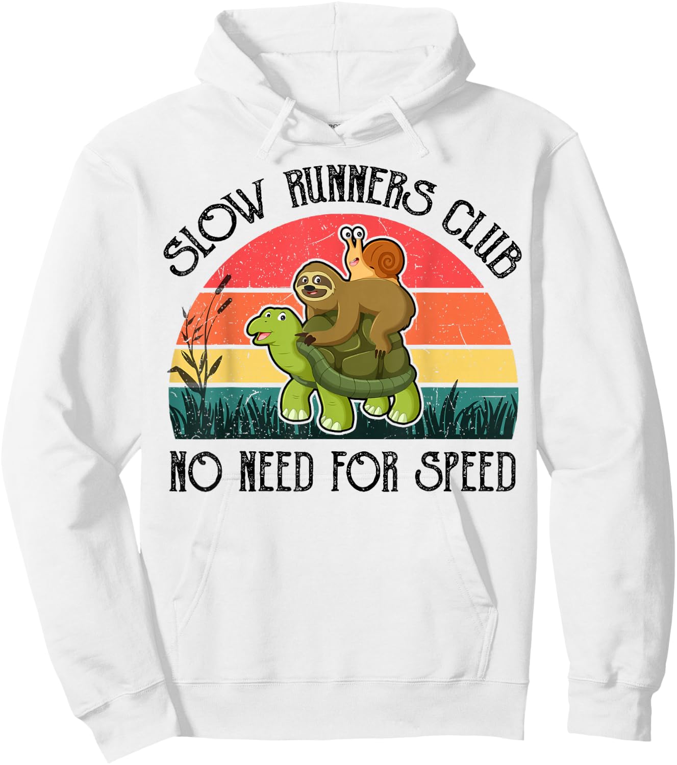 Funny Lazy Sloth Shirt Snail Riding Turtle Slow Runners Club Hoodie - Hoodie | White