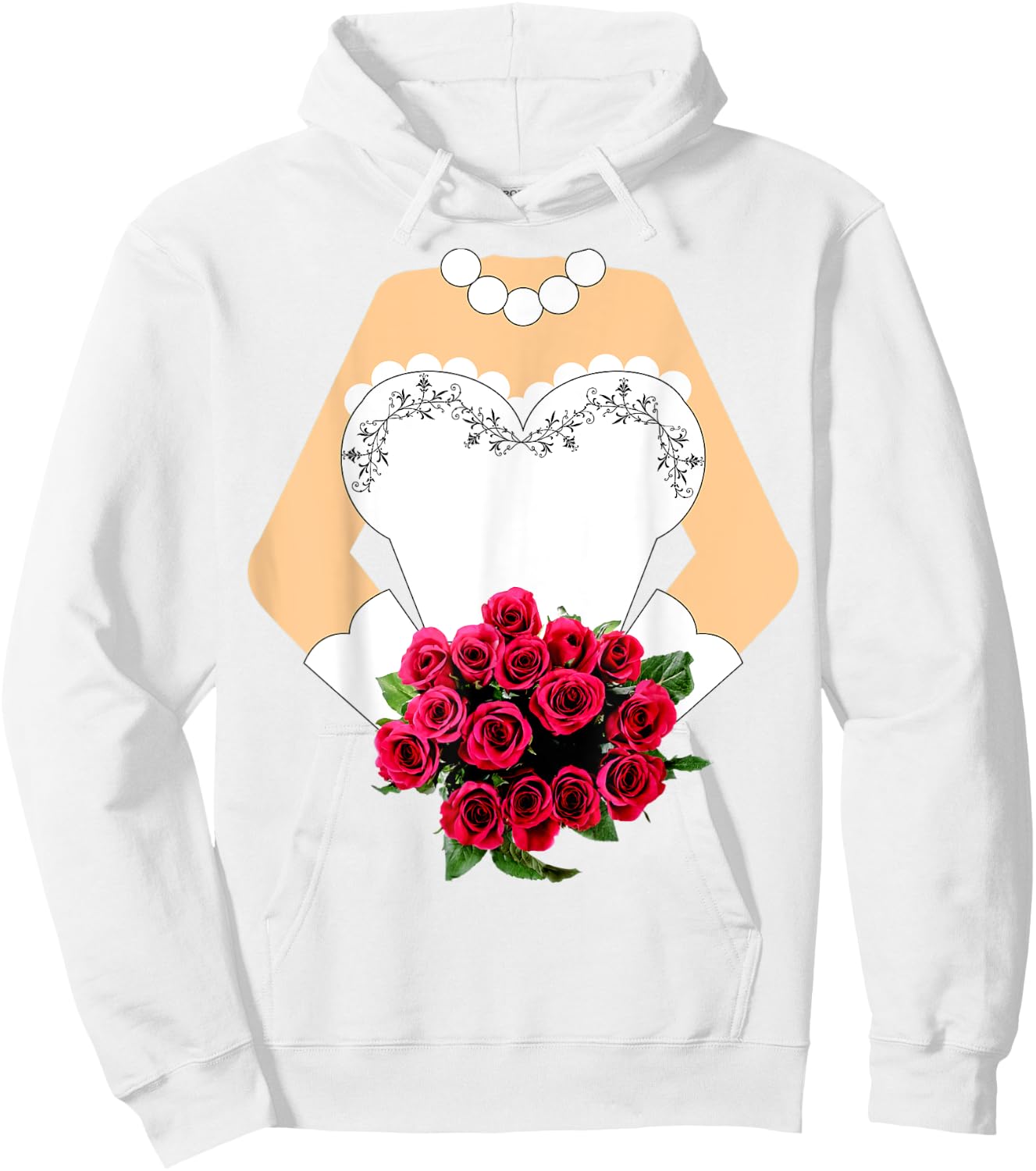 Bridal Gown for Bachelorette Party, BRIDE Halloween Costume Hoodie - Hoodie | White