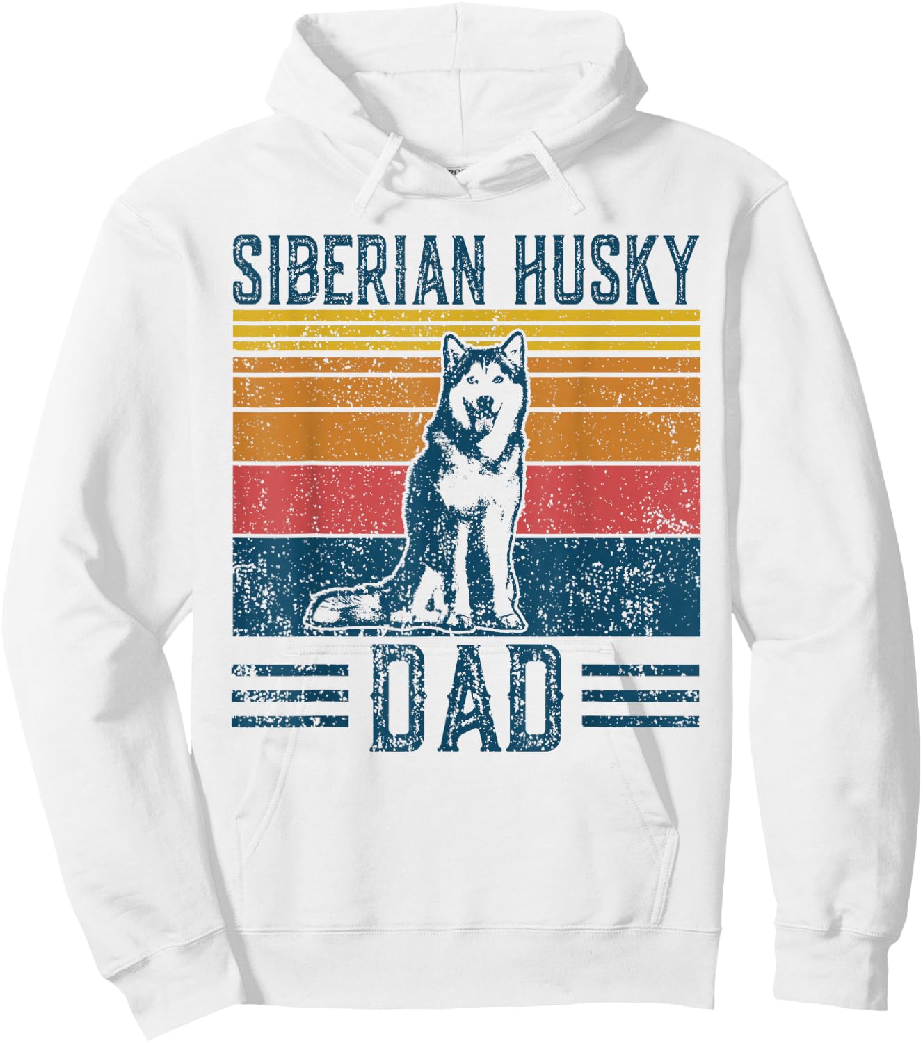 Dog Husky Dad - Vintage Siberian Husky Dad Men Women Hoodie - Hoodie | White