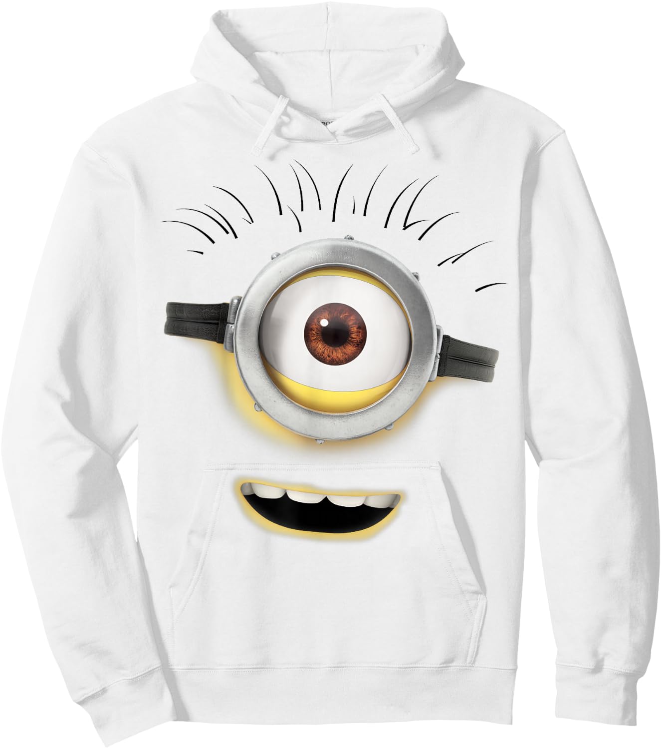 Despicable Me Minions Carl Open Mouth Graphic Hoodie - Hoodie | White