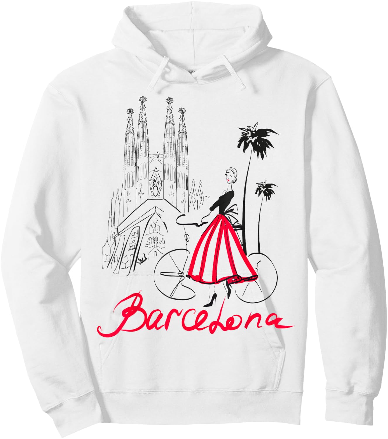 Barcelona Woman , Woman Shirt, Barcelona Hoodie - Hoodie | White