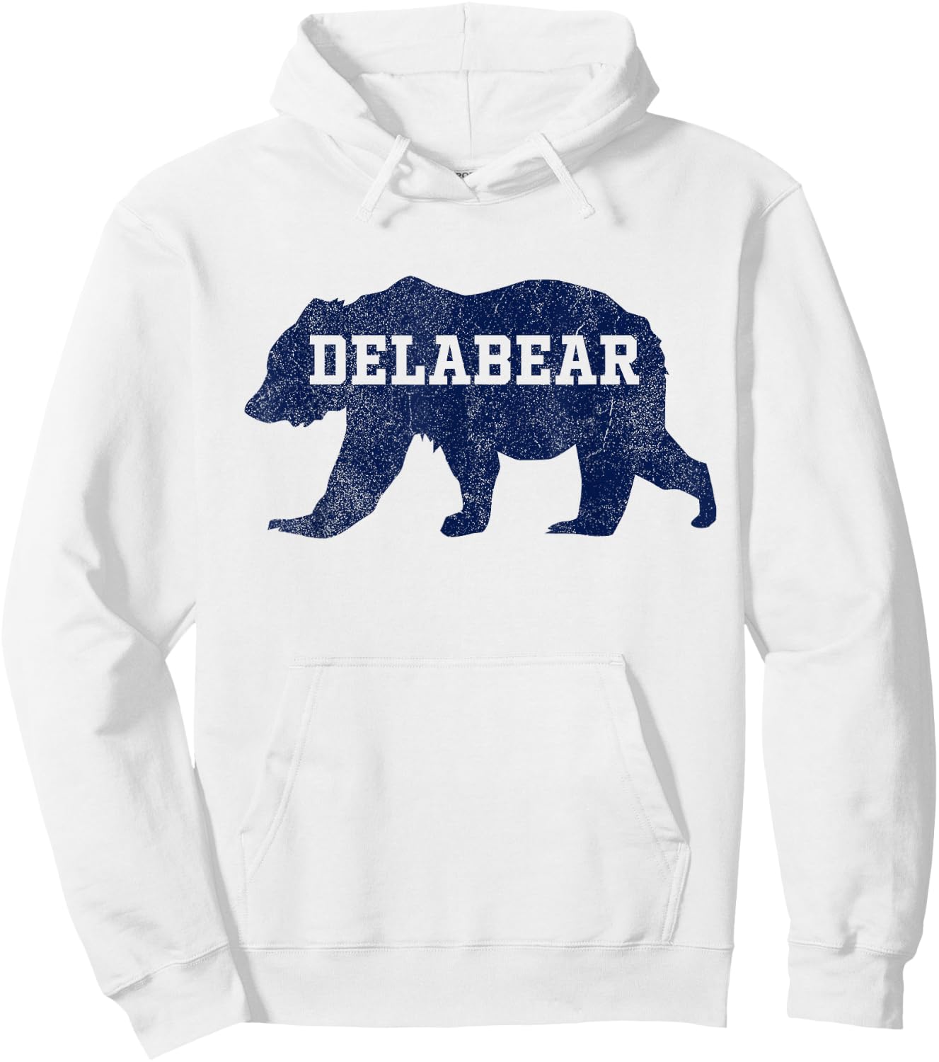 DELABEAR - Bear Running Through Delaware and Delco Hoodie - Hoodie | White