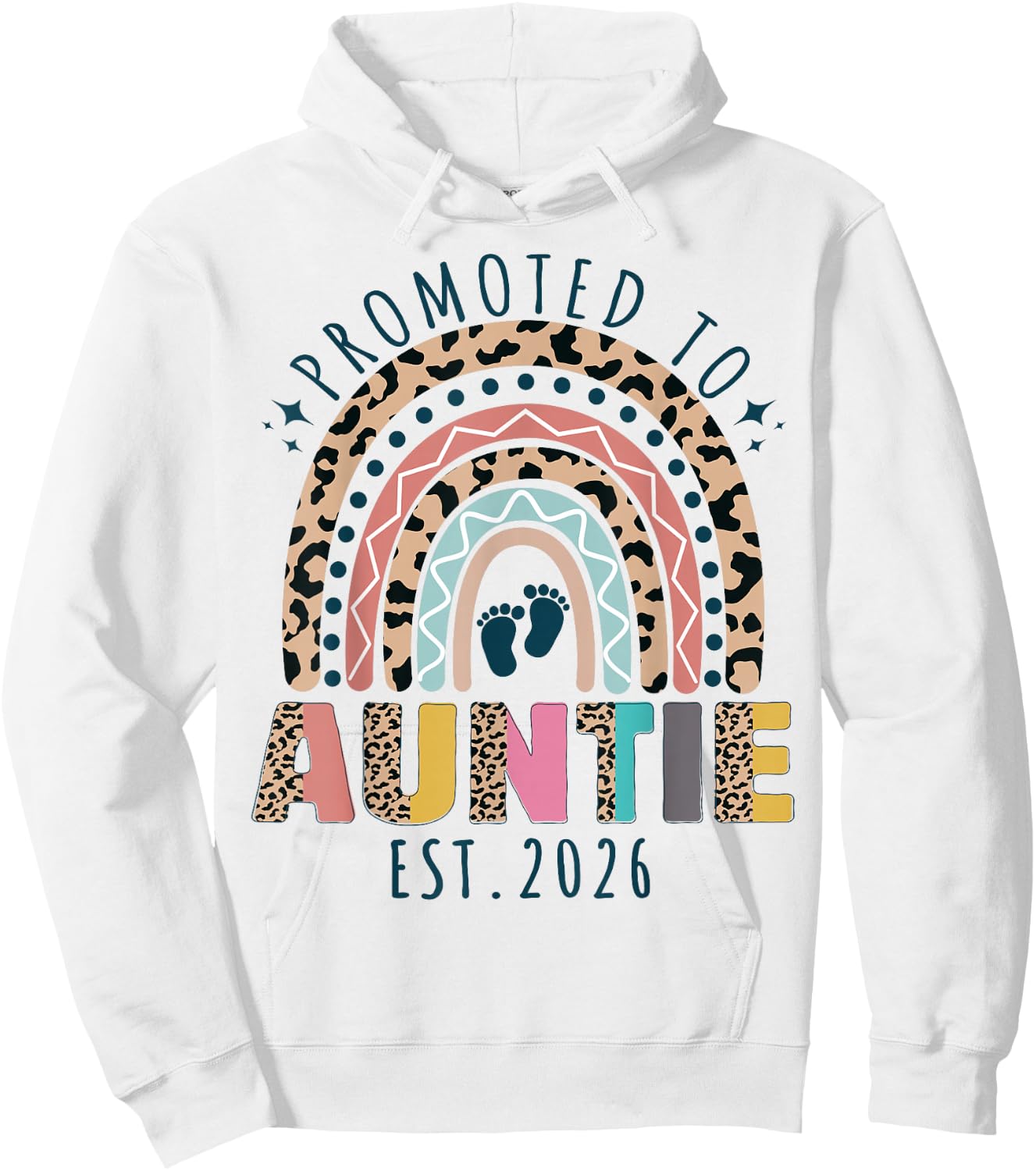 Promoted to Auntie est 2026 Soon to Be Aunt First Time Aunt Hoodie - Hoodie | White