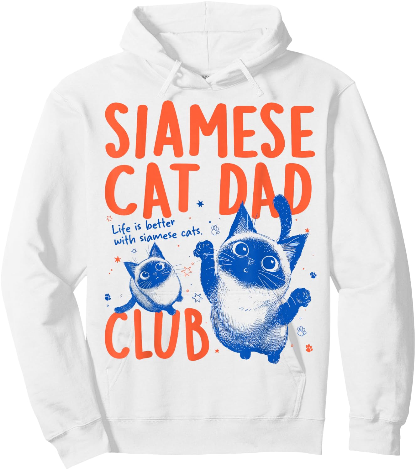Siamese Cat Dad Club Men Father's Day Hoodie - Hoodie | White