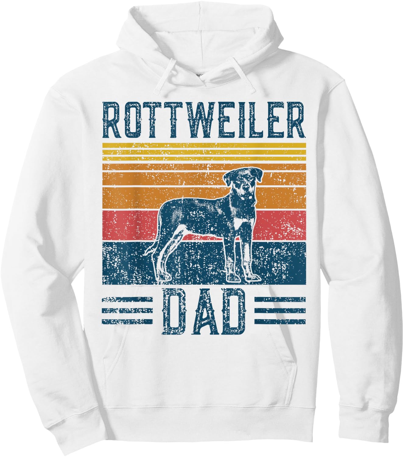 Dog Rottie Dad - Vintage Rottweiler Dad Men Women Hoodie - Hoodie | White