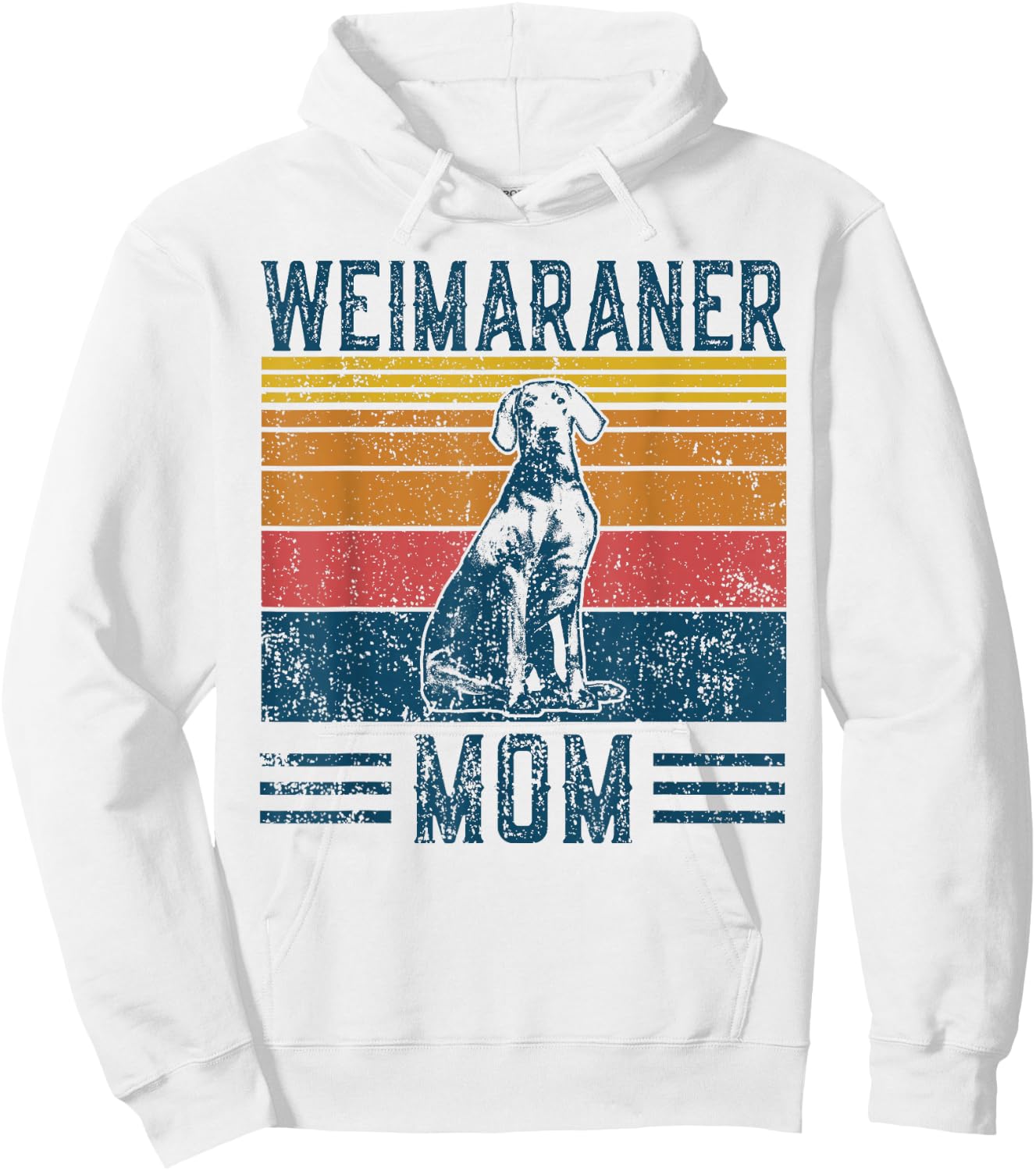 Dog Weimaraner Mom - Vintage Weimaraner Mom Hoodie - Hoodie | White