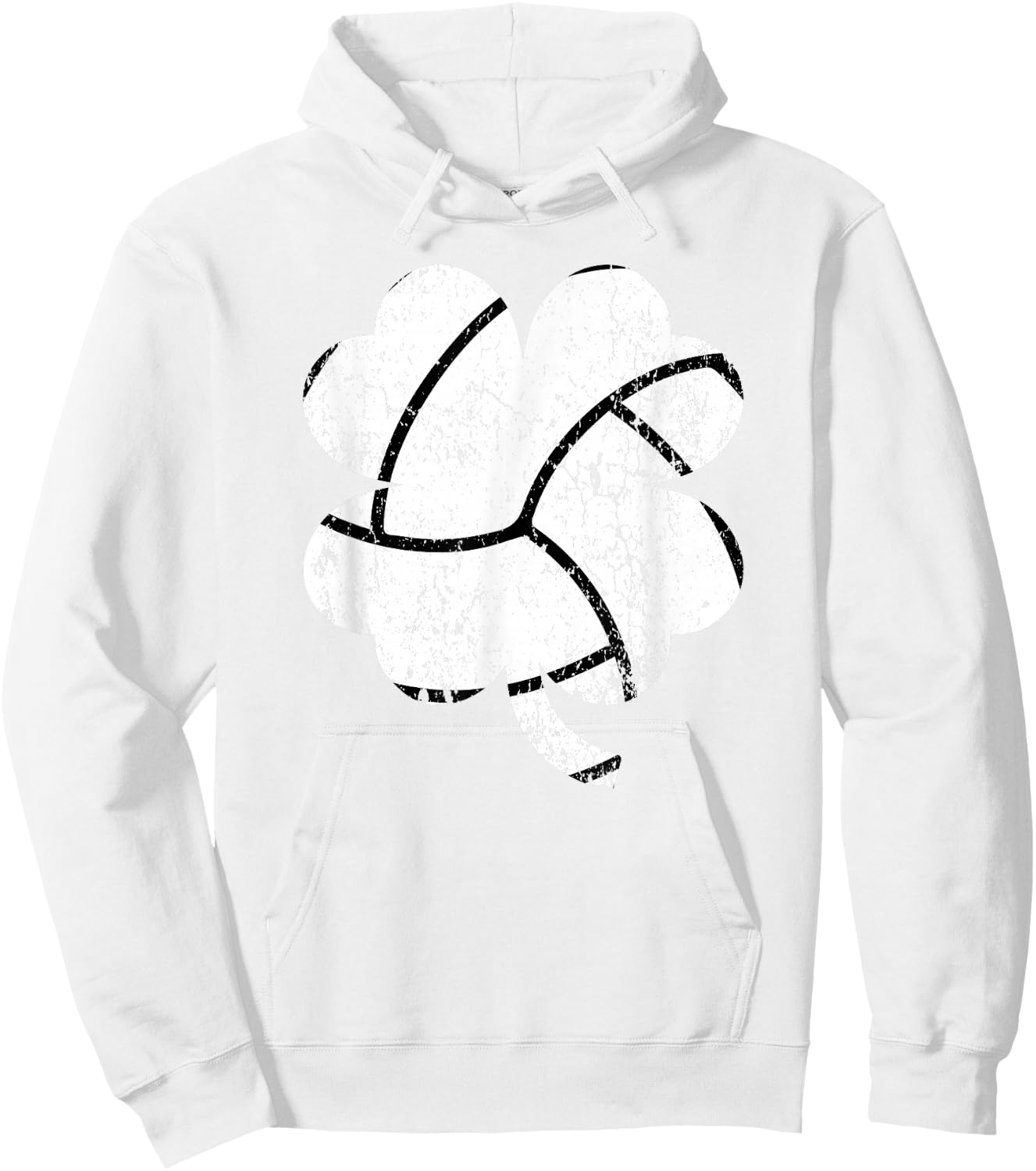 Volleyball Shamrock Four Leaf Clover St Patricks Day Hoodie - Hoodie | White
