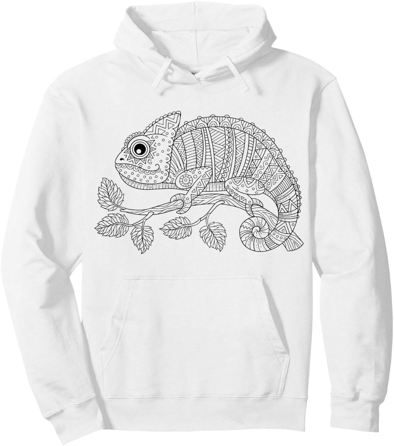 Cute chameleon to paint and color in for children Hoodie - Hoodie | White