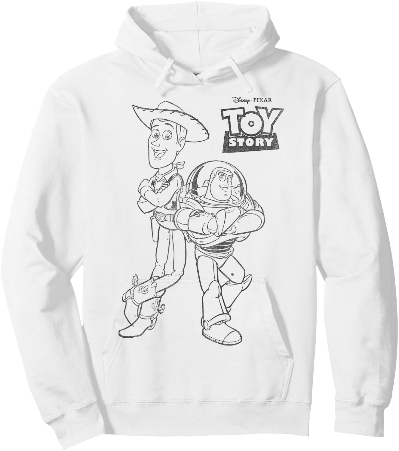 Disney Pixar Toy Story Buzz And Woody Back To Back Poster Hoodie - Hoodie | White