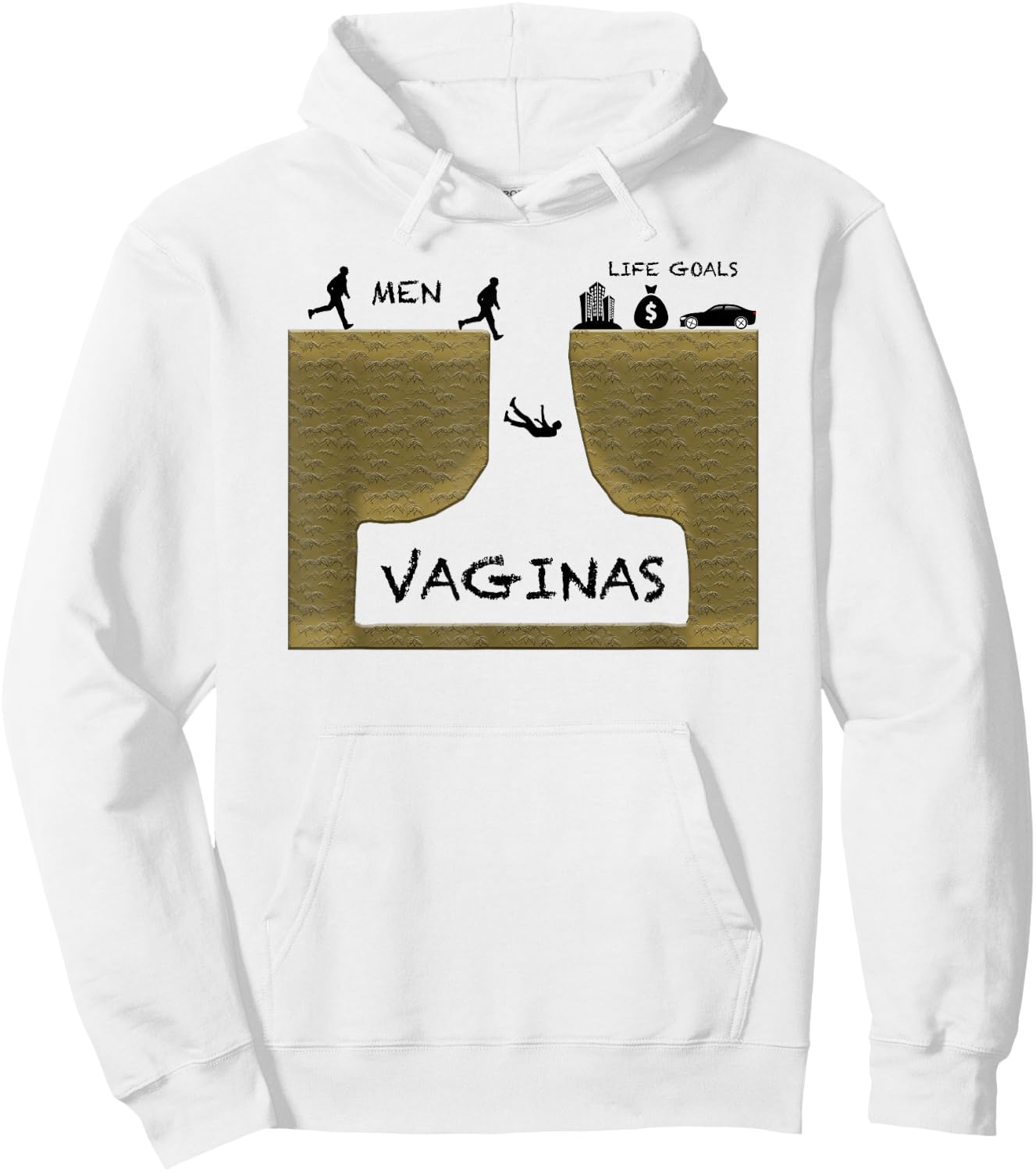 Funny Men's Life Goals Vaginas Money Cars Work Gag Gift Hoodie - Hoodie | White