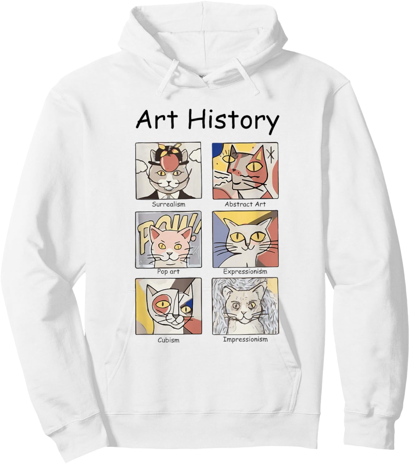 Art History Funny Cat Art Lover Painting Painter Artist Hoodie - Hoodie | White