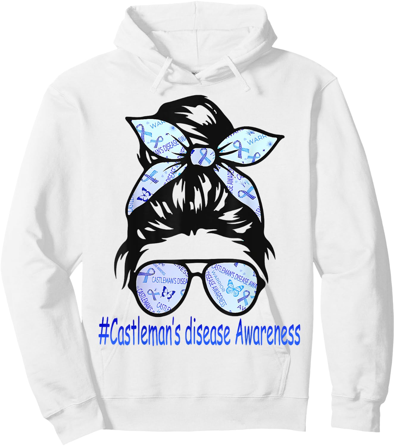 Messy Bun Women Castlemans Disease Awareness Month Hoodie - Hoodie | White