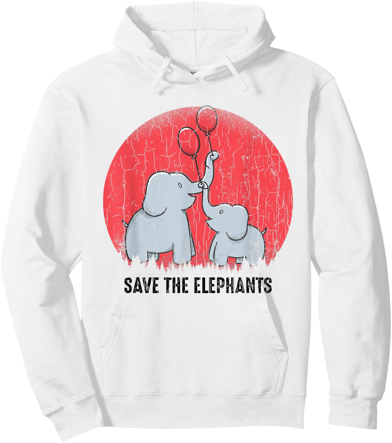 Save The Elephants Funny Elephant Lover Boys Girls Graphic Hoodie - Hoodie | White