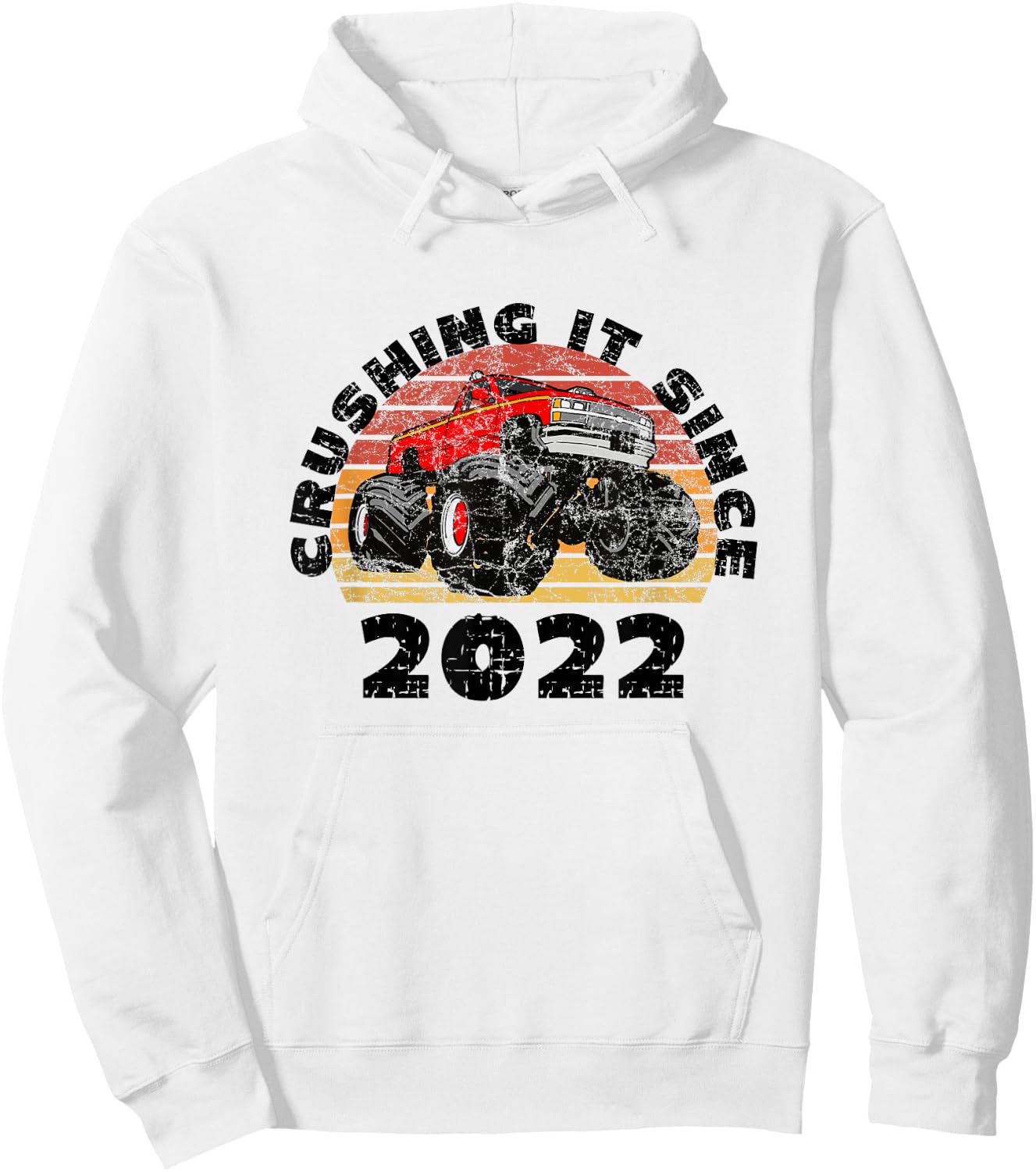 Monster Truck Driver Crushing It Since 2022 Anniversary Hoodie - Hoodie | White