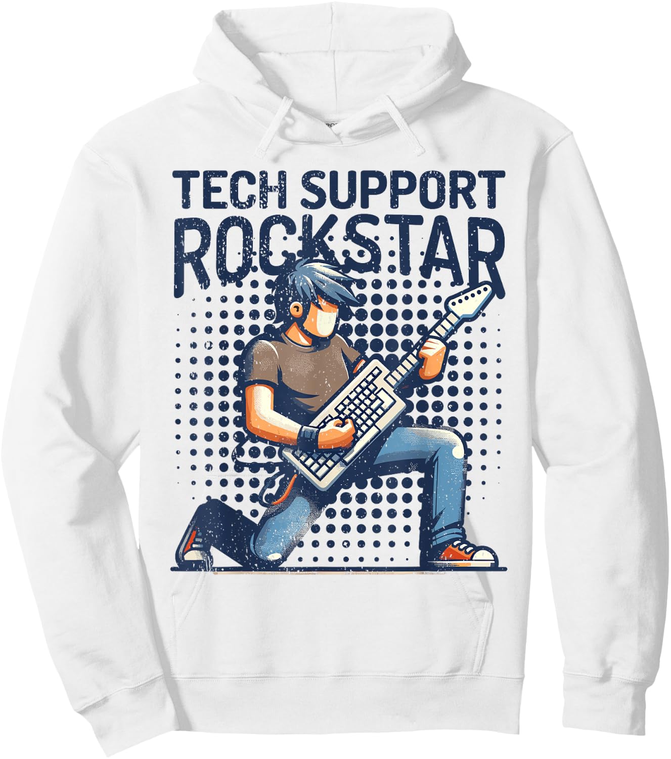 Tech Support Rockstar I Tech Engineer Computer IT Guy Hoodie - Hoodie | White