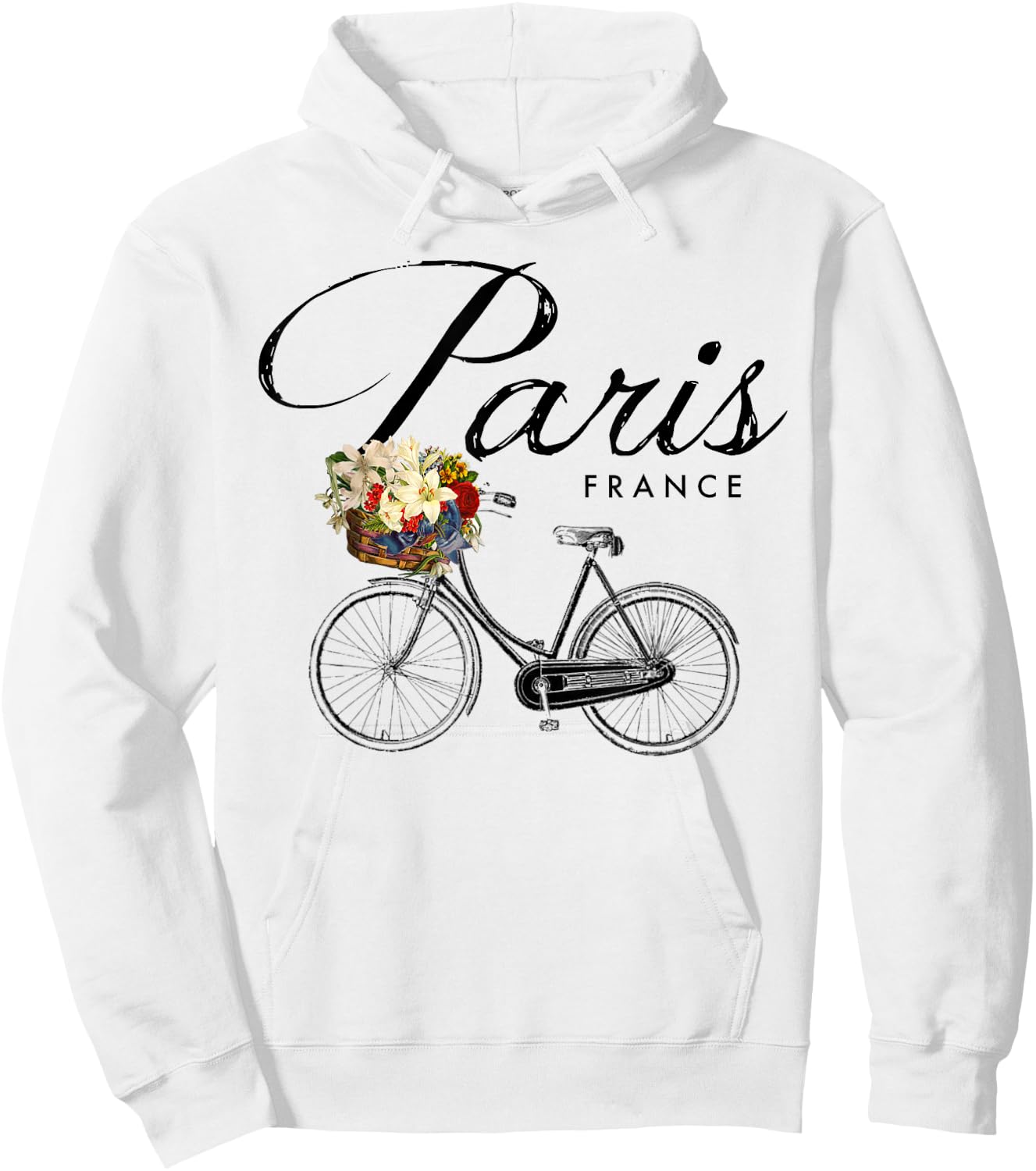 Paris France Souvenir Shirt, Paris Bike Image Hoodie - Hoodie | White